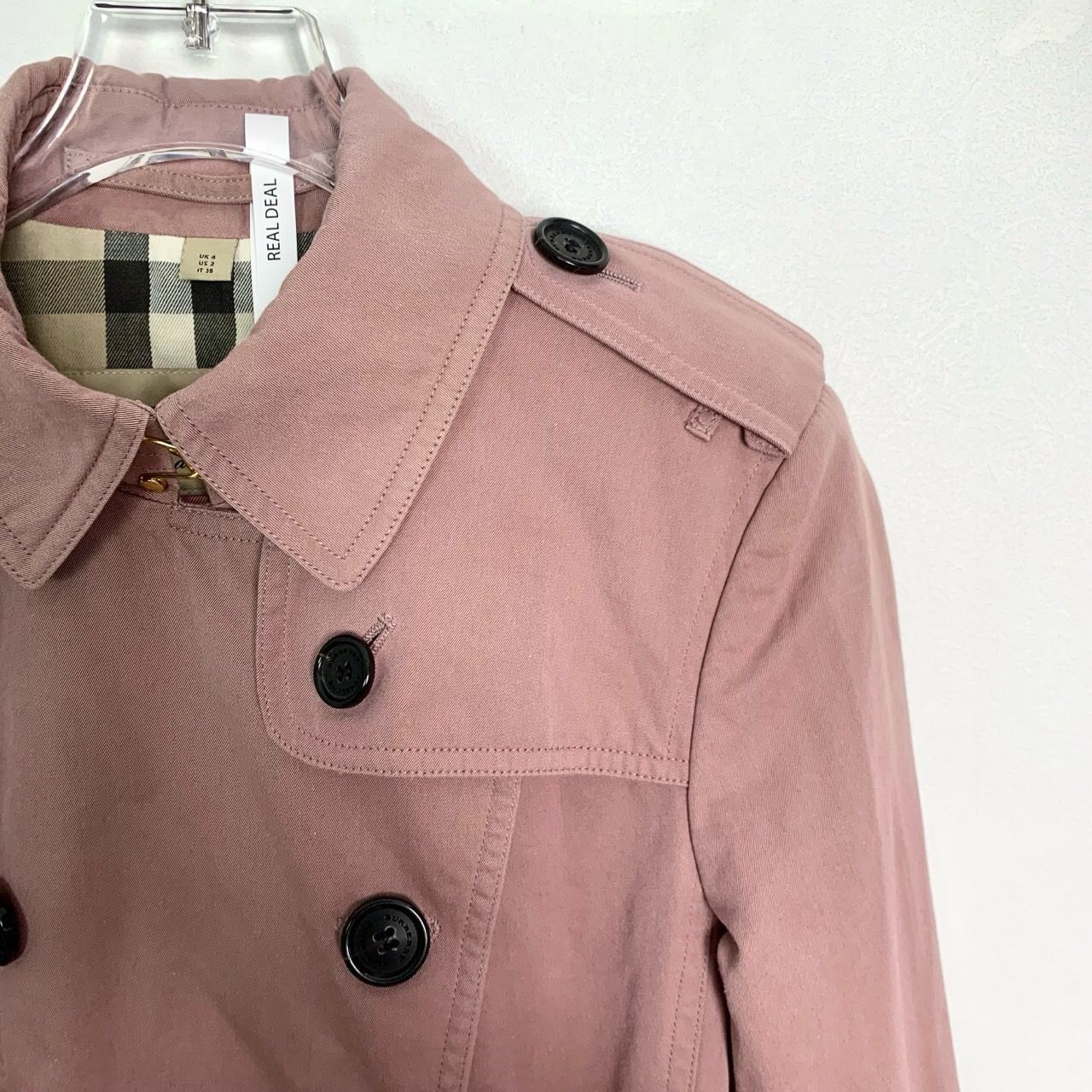 Burberry Burberry Womens Pink Cotton Double-Breasted Trench Coat With Size XS / US 0-2 / IT 36-38 - 5 Thumbnail