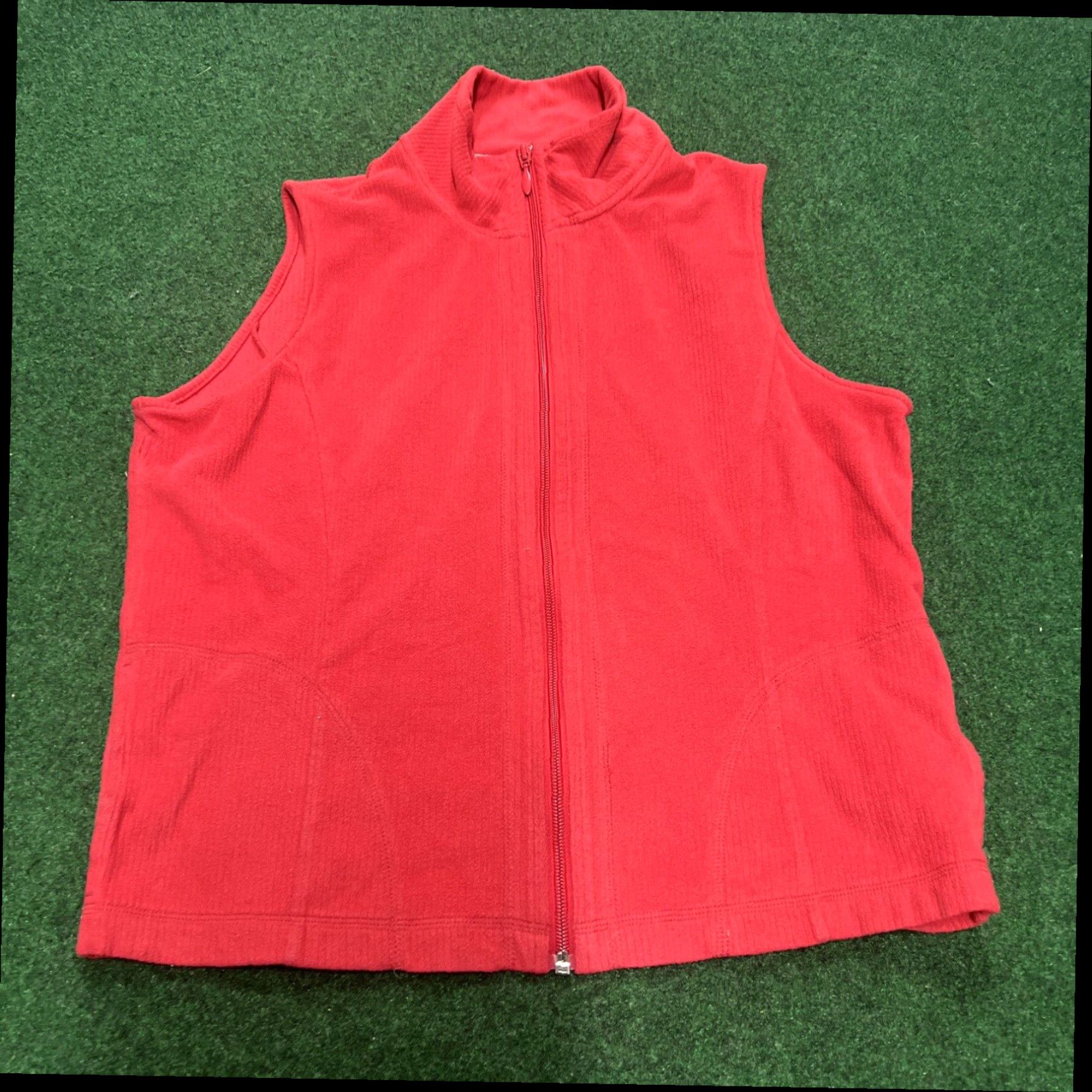 Logo 7 Columbia Vest Womens Large Red Zip Sleeveless Pockets Zip Up Logo Size L / US 10 / IT 46 - 1 Thumbnail