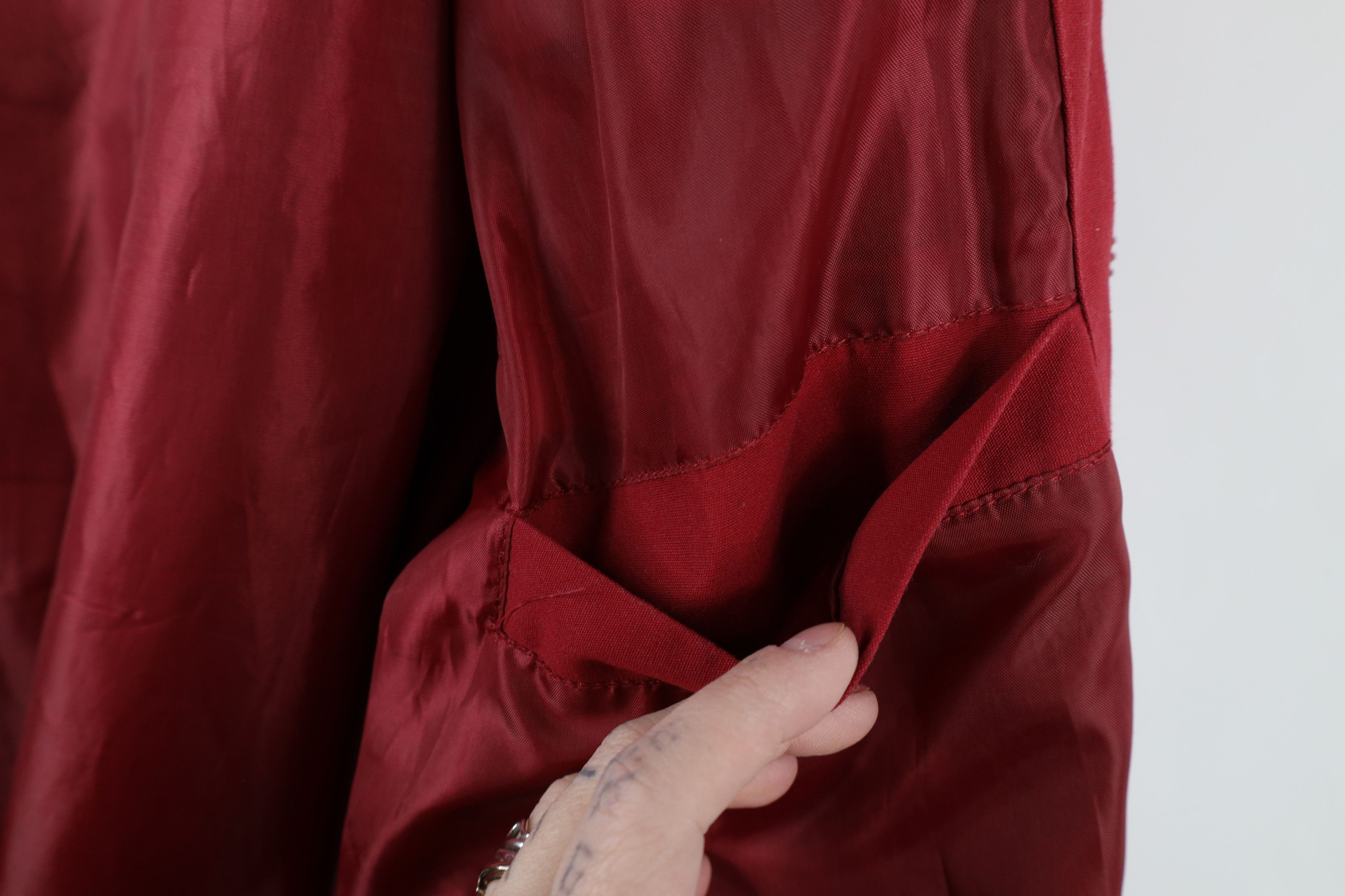Vintage Vintage 90s Streetwear Blank Full Zip Cafe Bomber Jacket Red Size US L / EU 52-54 / 3 - 11 Thumbnail