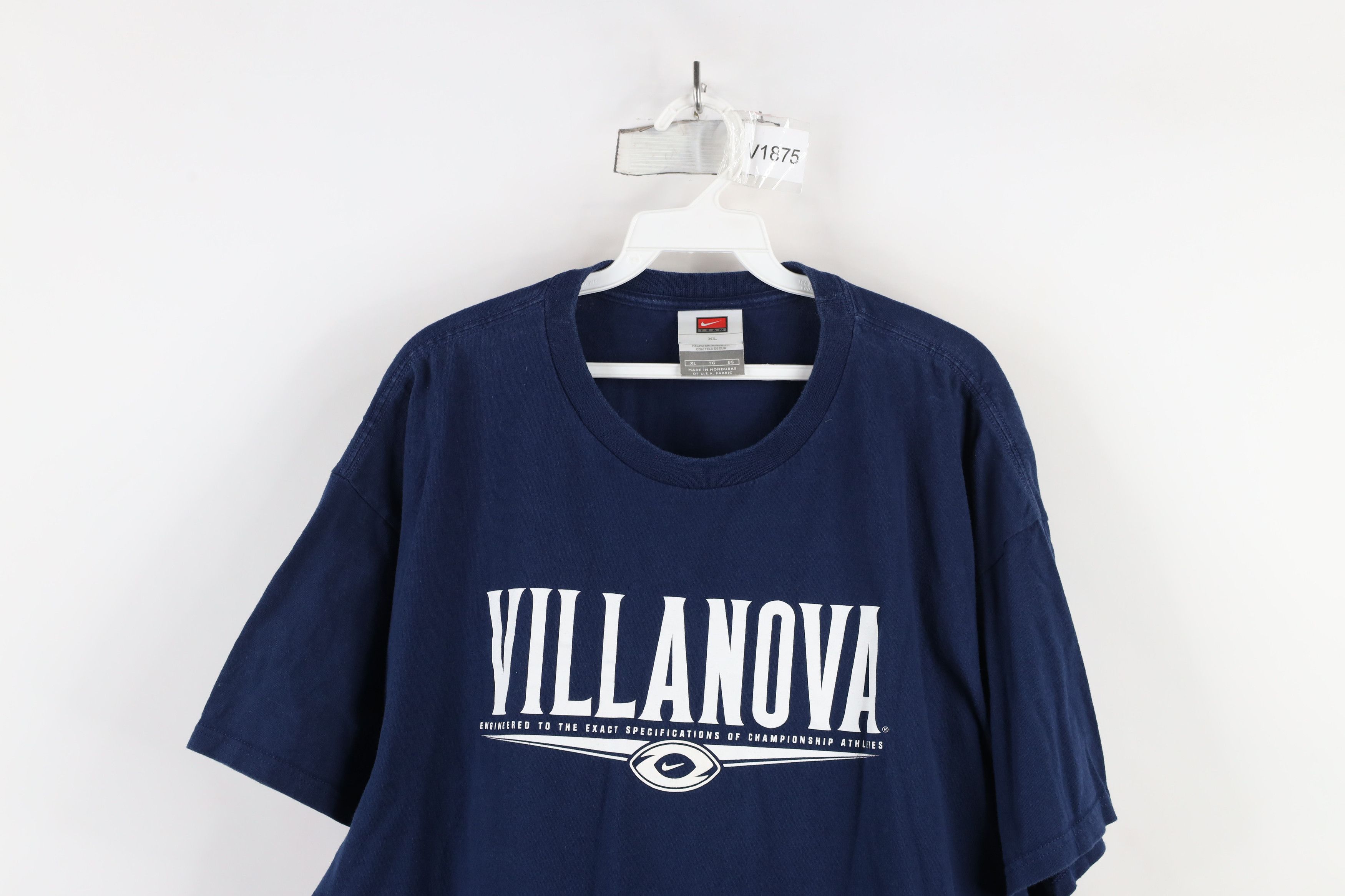 Nike × Vintage Vintage Nike Center Swoosh Villanova University T-Shirt Blue Size US XL / EU 56 / 4 - 2 Thumbnail