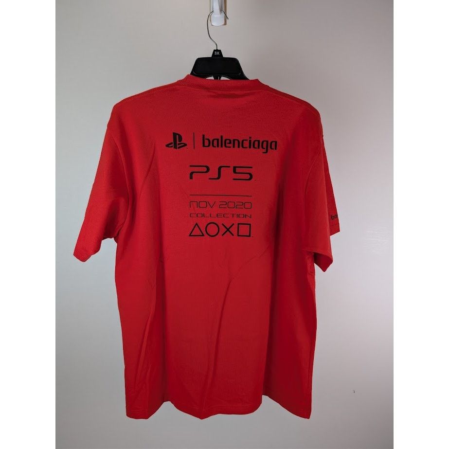 Balenciaga o1rshd1 Playstation Vintage Jersey T-Shirt in Red Size US XS / EU 42 / 0 - 10 Thumbnail