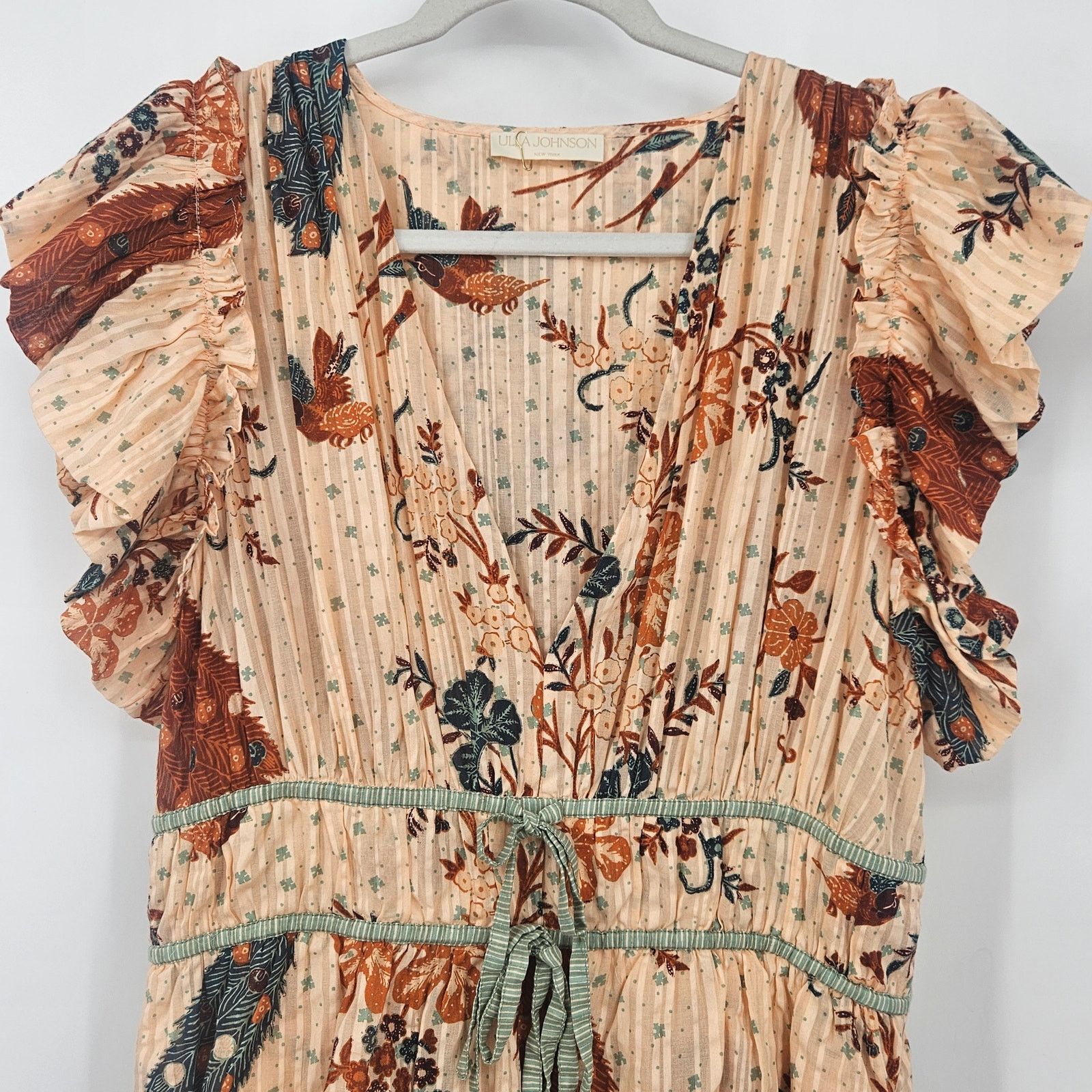 Ulla Johnson Ulla Johnson Marni Ruffled Mini Dress Peach Floral Size 14 Size XL / US 12-14 / IT 48-50 - 7 Thumbnail