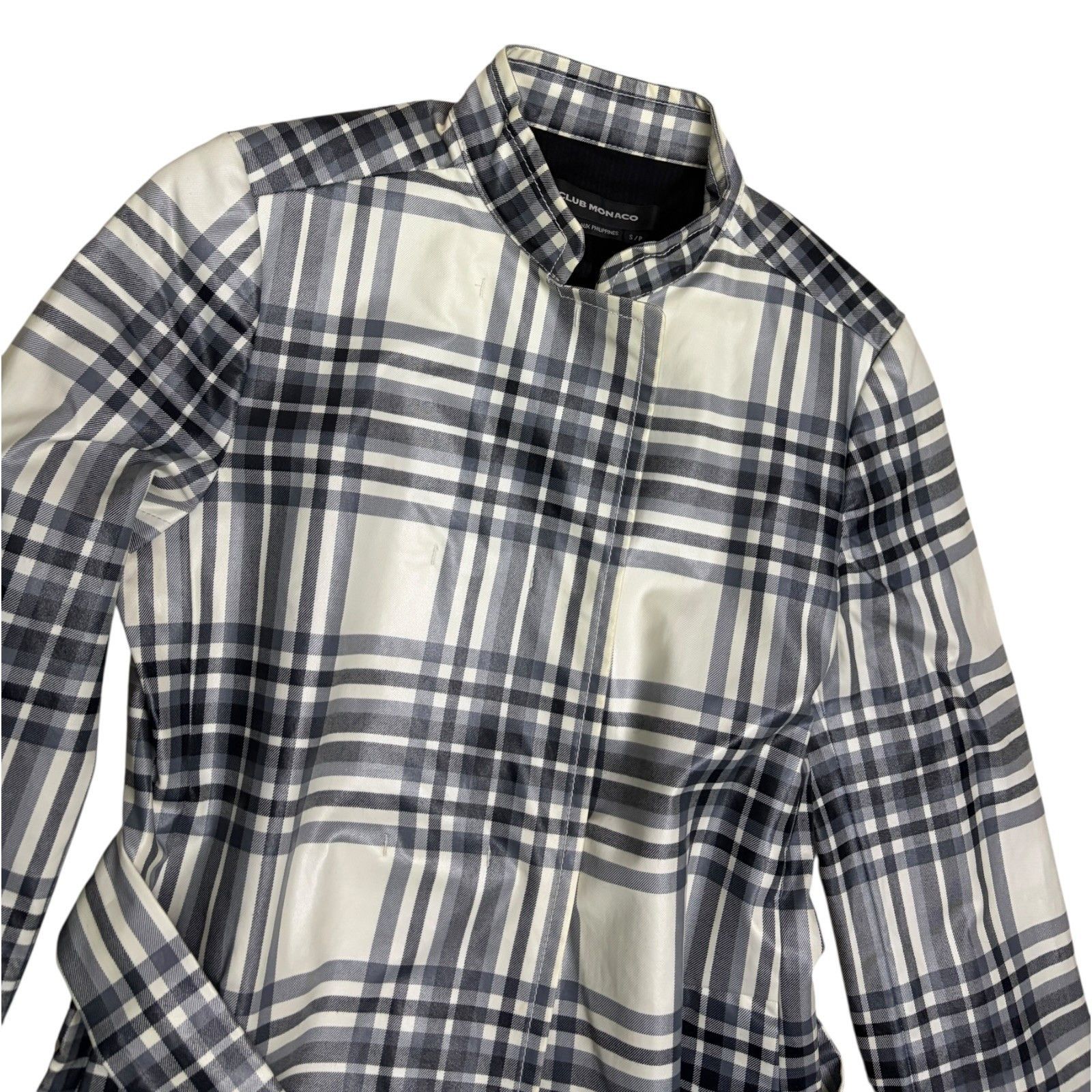 Club Monaco CLUB MONACO Plaid Waterproof Trench Jacket Coat Womens Small Size S / US 4 / IT 40 - 4 Thumbnail