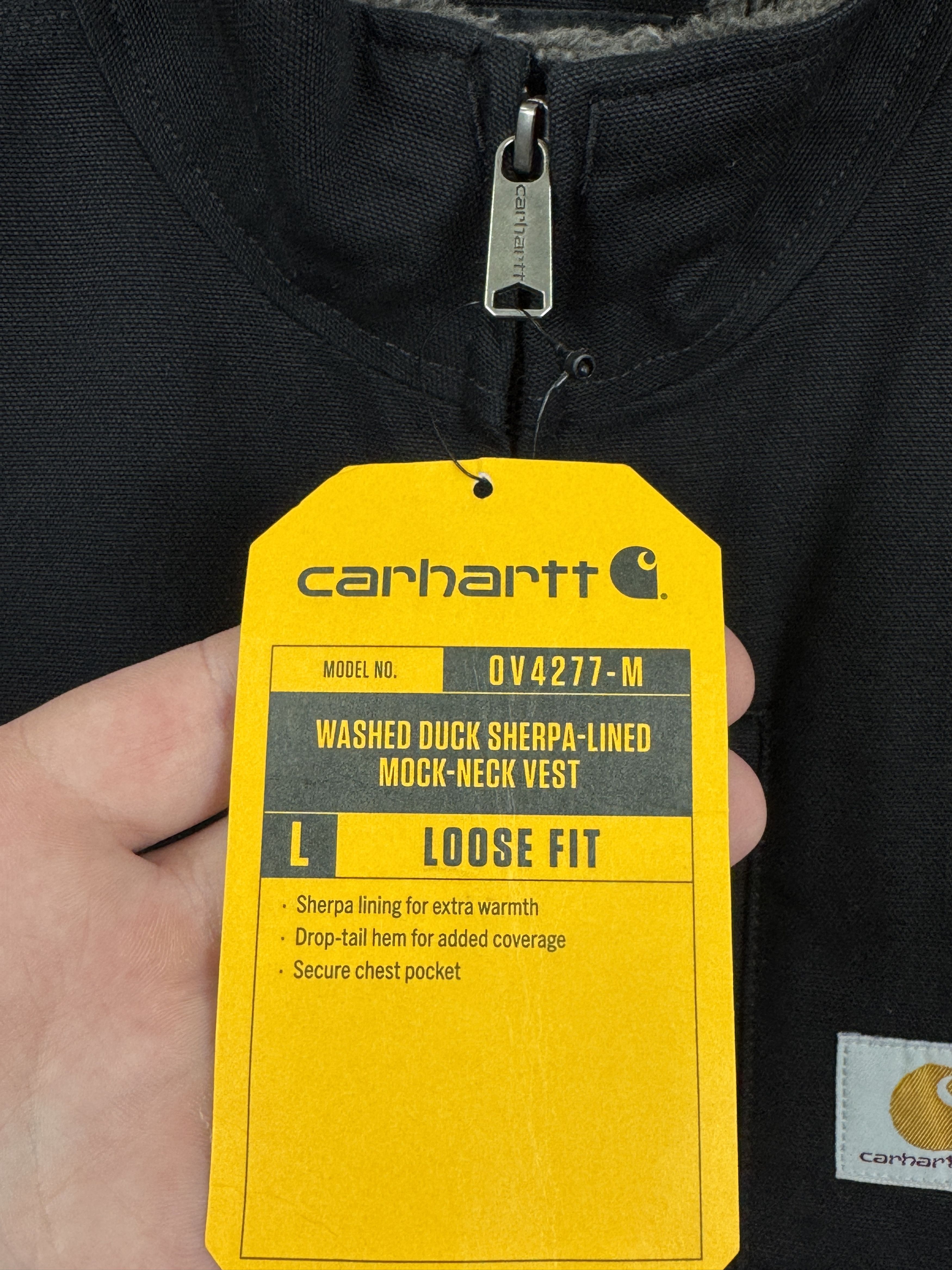 Carhartt NWT Carhartt Washed Duck Sherpa Lined Loose Fit Black Vest Size US L / EU 52-54 / 3 - 6 Thumbnail