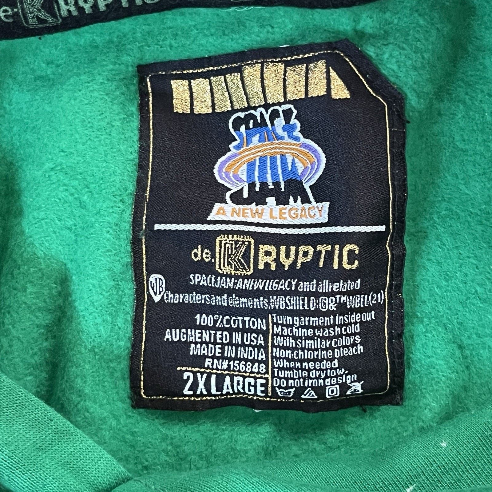 Warner Bros De Kryptic Space Jam A New Legacy Tune Squad Hoodie Green2XL Size US XXL / EU 58 / 5 - 6 Thumbnail