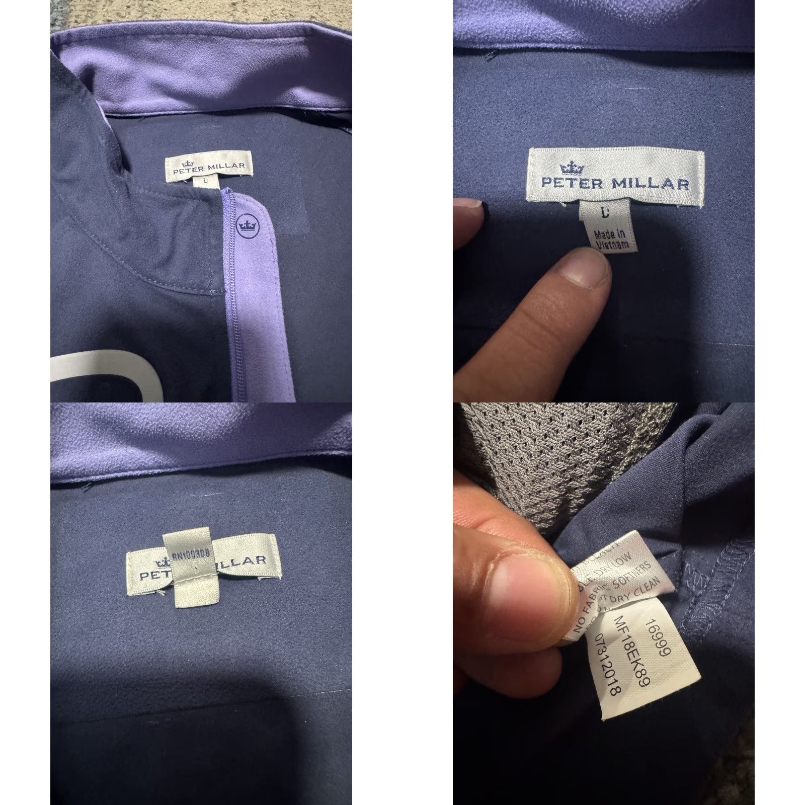 Peter Millar Peter Millar Crown Sport Forge Performance Quarter Zip Shirt Men L Blue/purple Logo Crest Golf Activewear Size US L / EU 52-54 / 3 - 10 Thumbnail