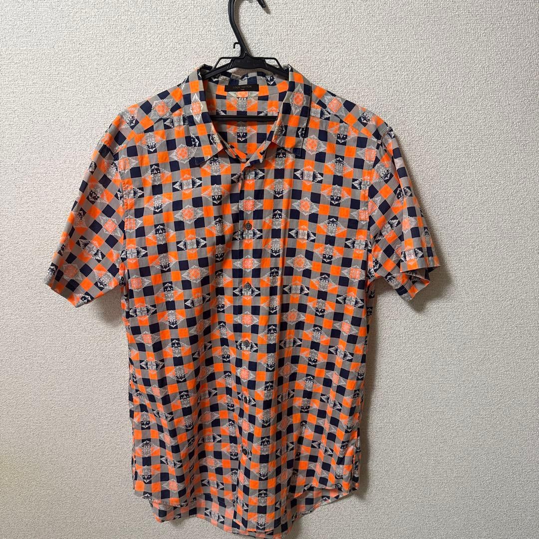 Louis Vuitton Louis Vuitton Neon Orange Monogram Short Sleeve Shirt Size US XXL / EU 58 / 5 - 1 Thumbnail