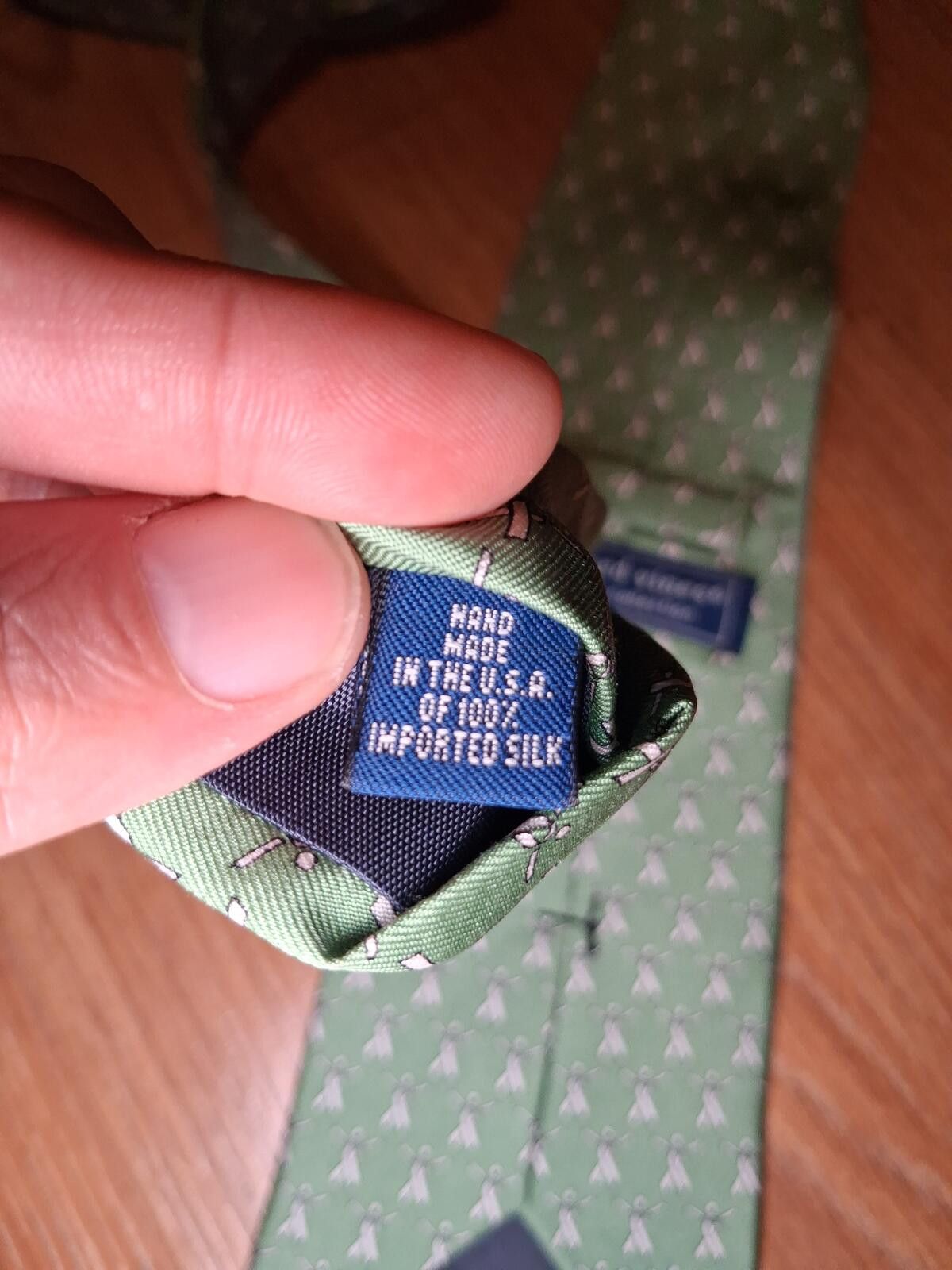 Vineyard Vines Vineyard Vines Silk Tie Green Ribbon Handmade Wide Cancer Size ONE SIZE - 3 Thumbnail