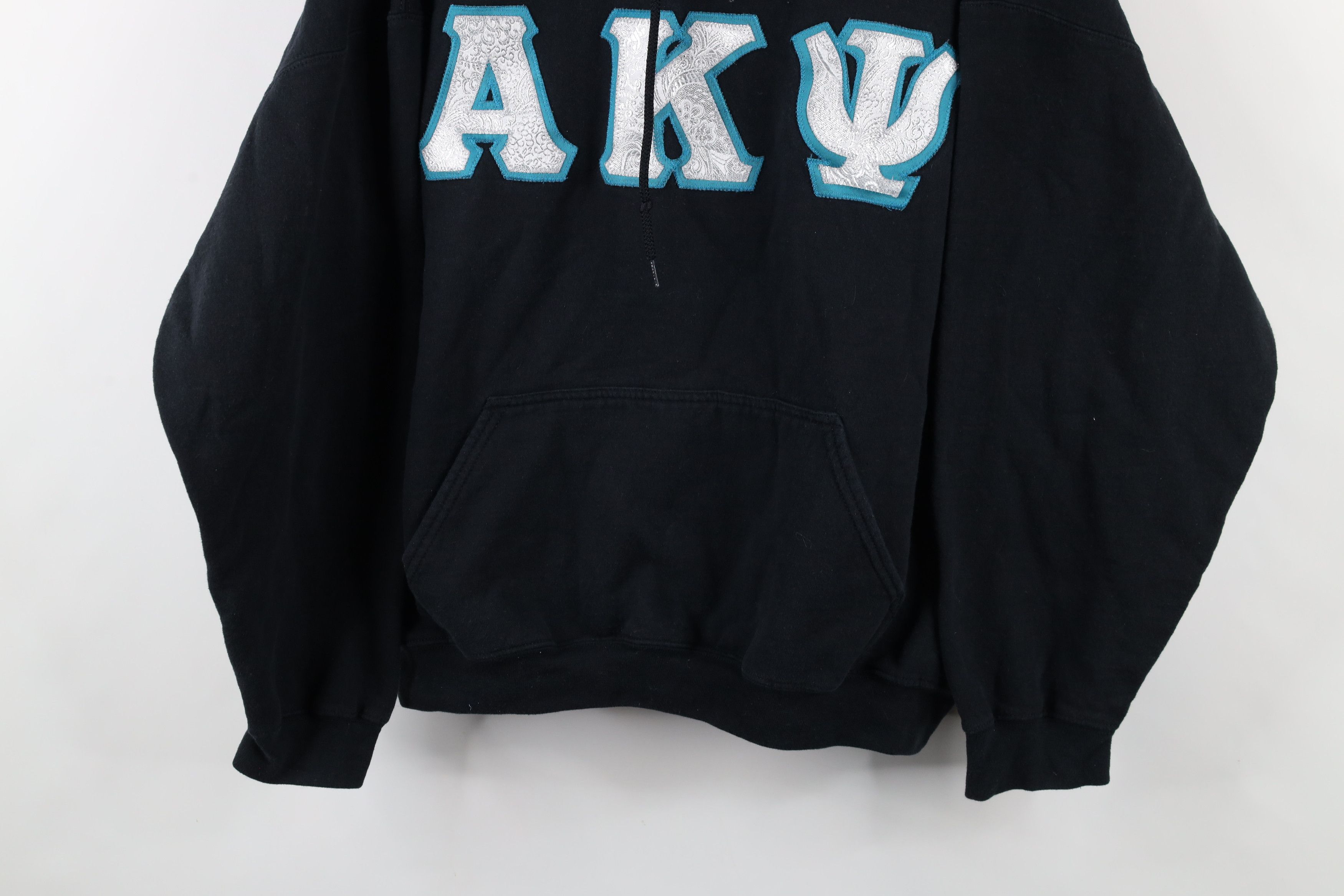 Vintage Vintage 90s Kappa Psi Fraternity Hoodie Sweatshirt Black Size US XL / EU 56 / 4 - 3 Thumbnail