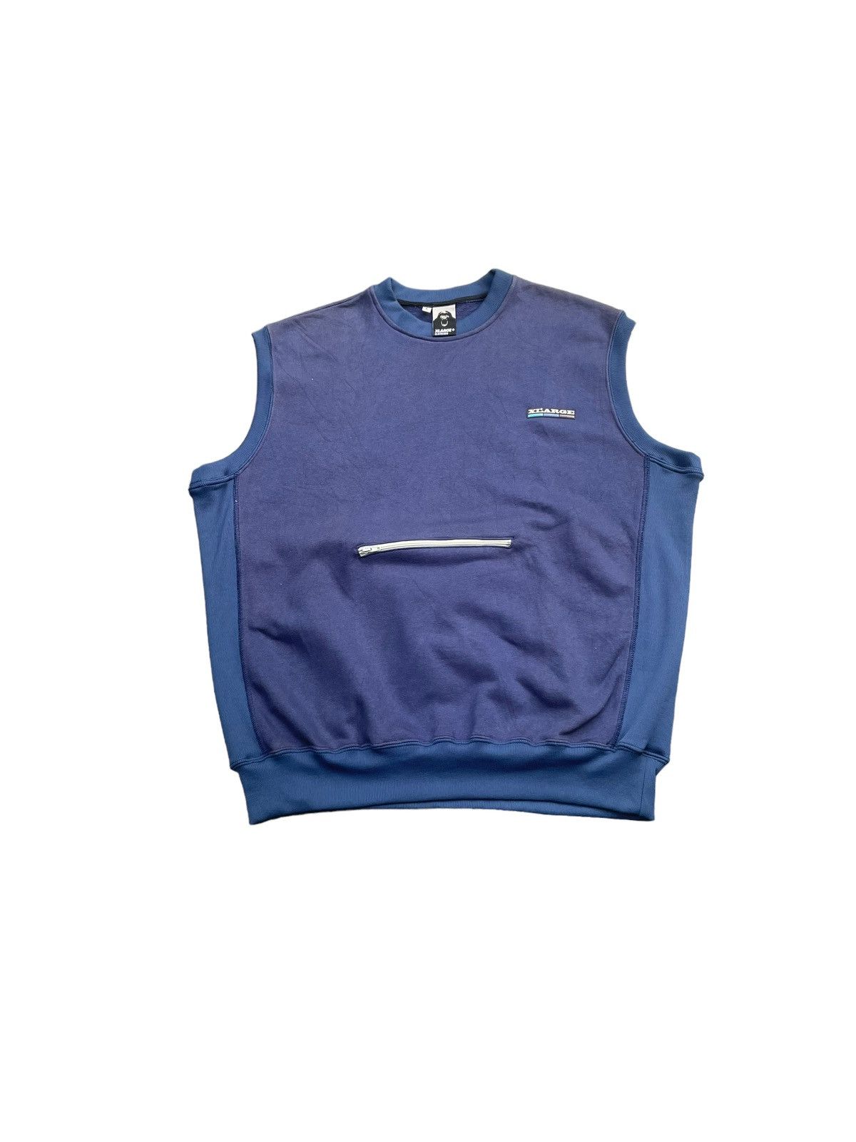 image of Vintage Xlarge Sleaveless Crewneck in Blue, Men's