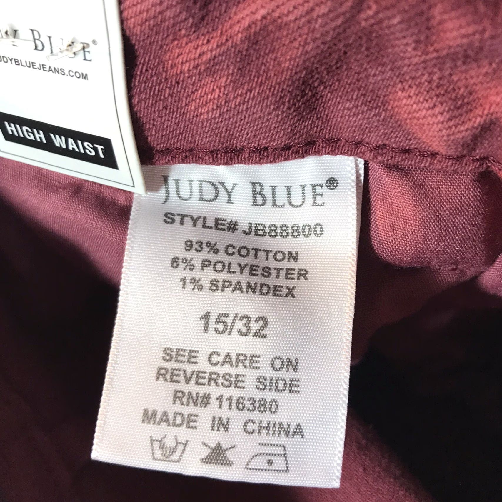 Vintage VINTAGE Judy Blue Flared Jeans Womens Size 15/32 High Waist Burgundy Cotton Stretch Size 36" / US 14 / IT 50 - 7 Thumbnail