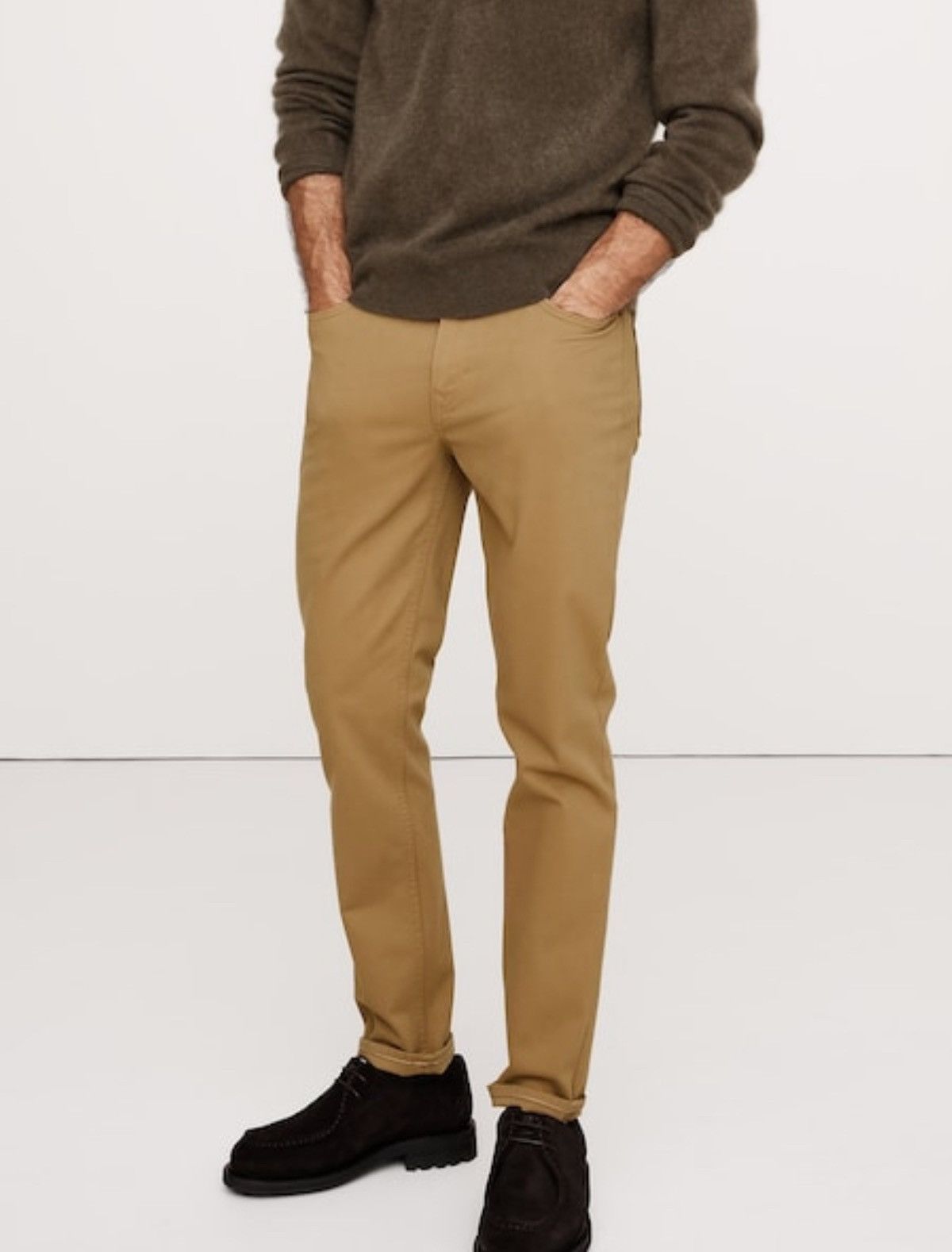 Banana Republic Banana Republic Chino Slim Fit Traveler Pant Brown 32x32 Size US 32 / EU 48 - 1 Thumbnail