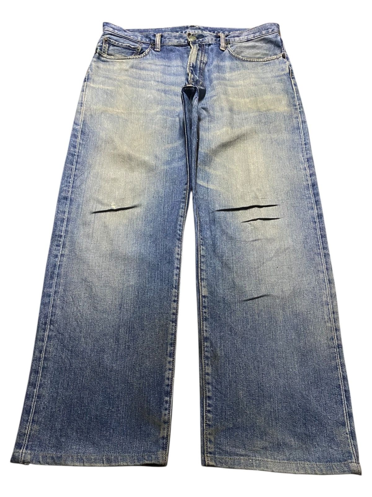 Vintage Vintage Gu Jeans Mud Wash Distressed Loose Jeans Size US 36 / EU 52 - 1 Thumbnail