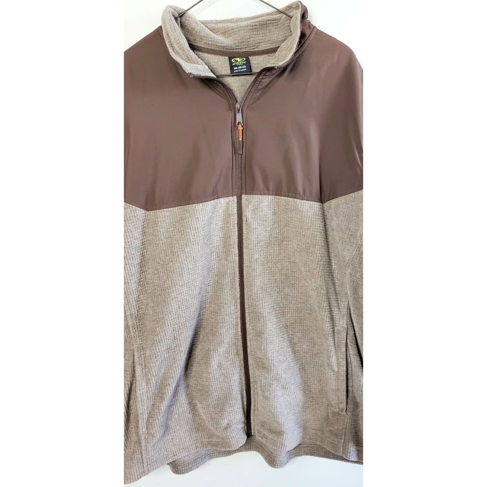 Vintage Athletic Works Men's Fleece Full Zip Jacket Sweater Two-toned Brown Size 2XL Size US XXL / EU 58 / 5 - 3 Thumbnail