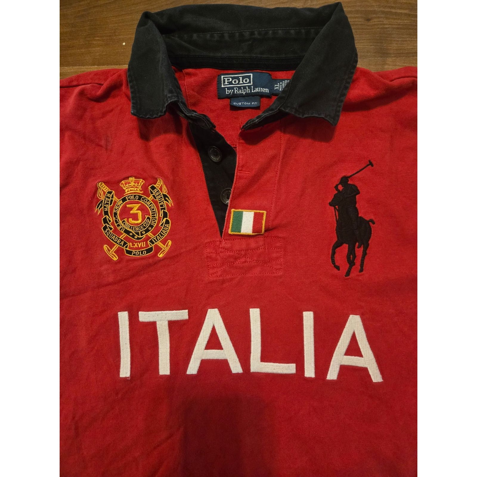 Polo Ralph Lauren Polo Ralph Lauren Red Big Pony Italia Long Sleeve Size XL Size US XL / EU 56 / 4 - 3 Thumbnail