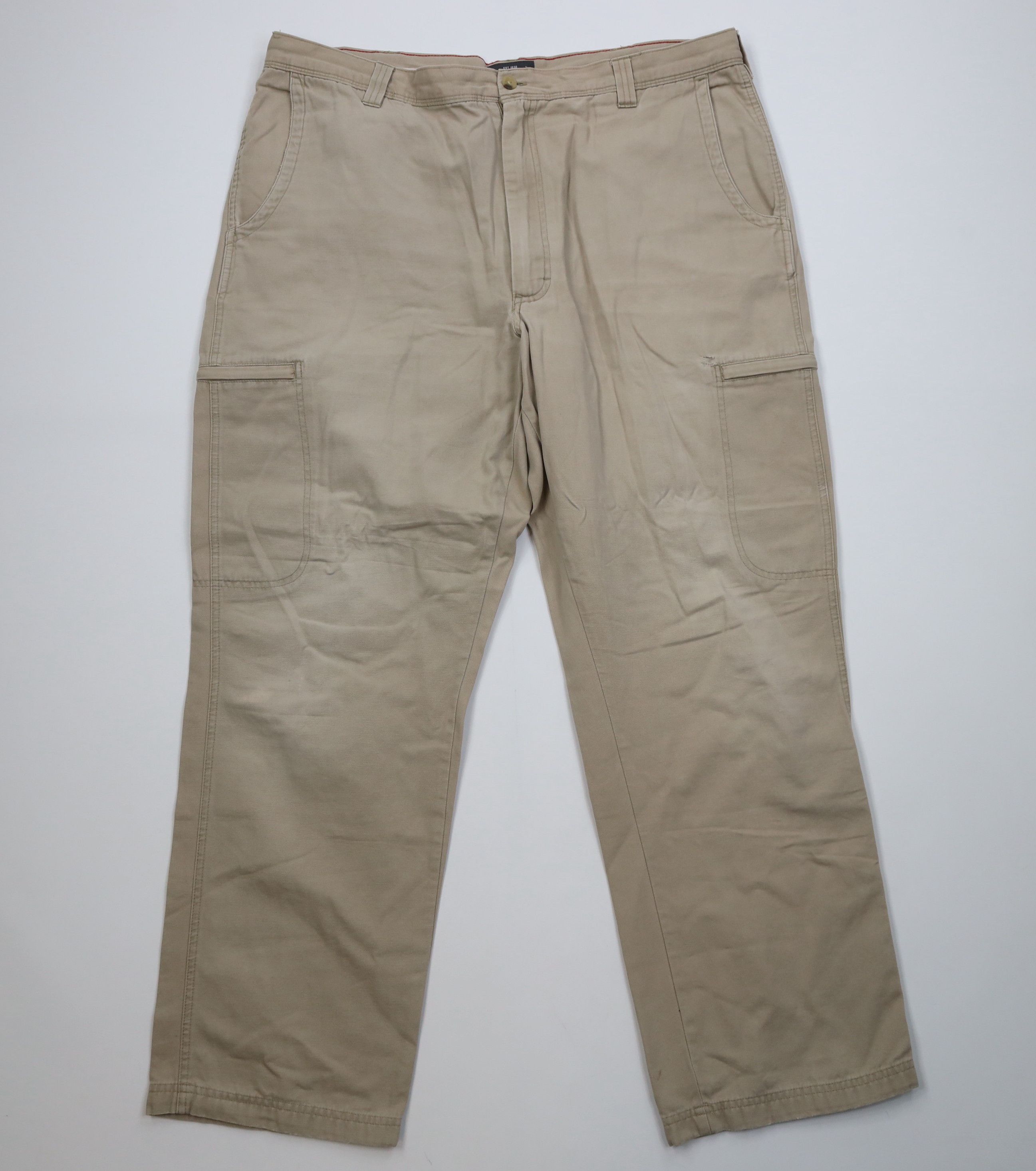 Woolrich Woolen Mills Vintage 90s Woolrich Baggy Wide Leg Cargo Pants Beige Size US 40 / EU 56 - 1 Thumbnail
