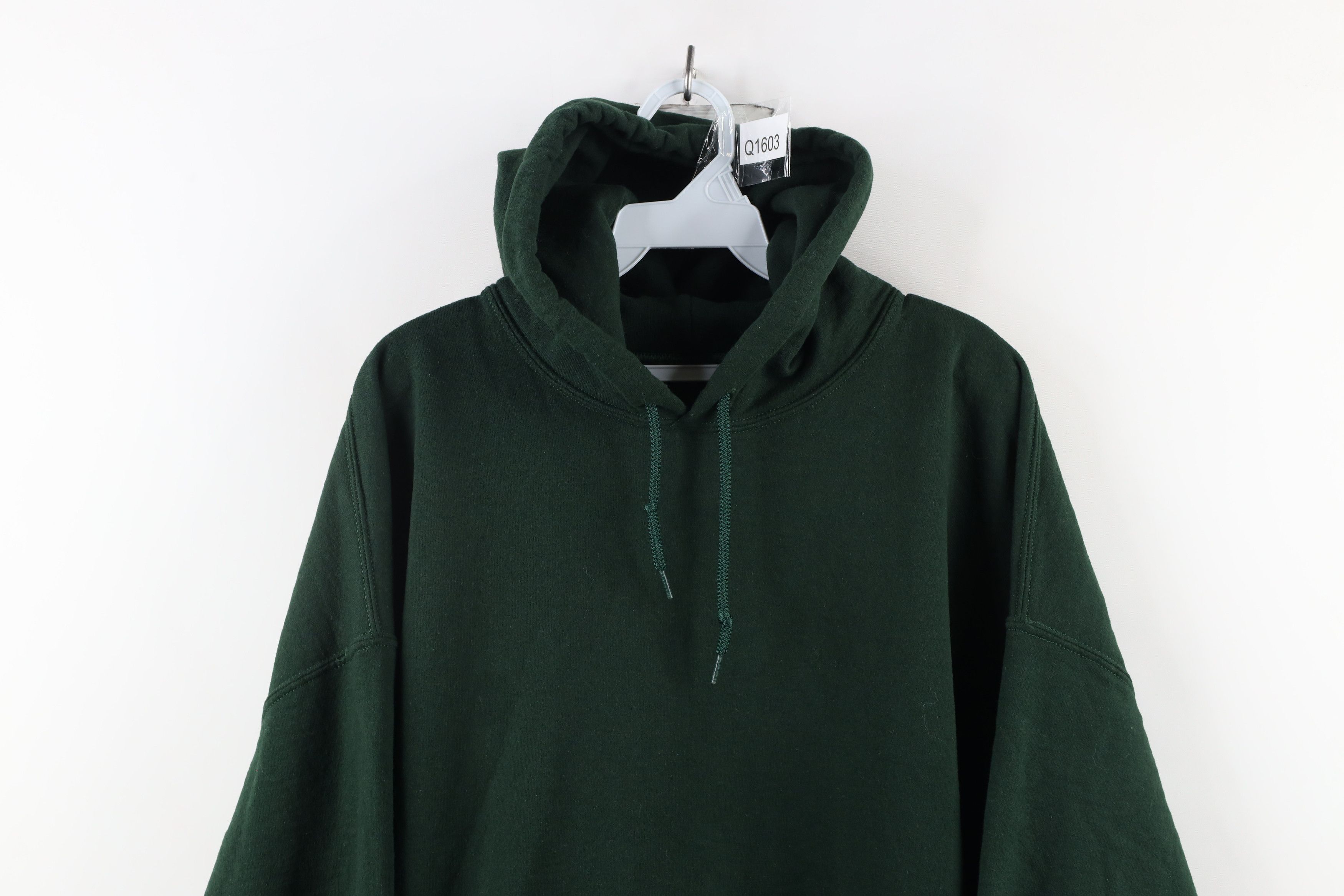 Vintage Vintage 90s Streetwear Heavyweight Hoodie Sweatshirt Green Size US XXL / EU 58 / 5 - 2 Thumbnail