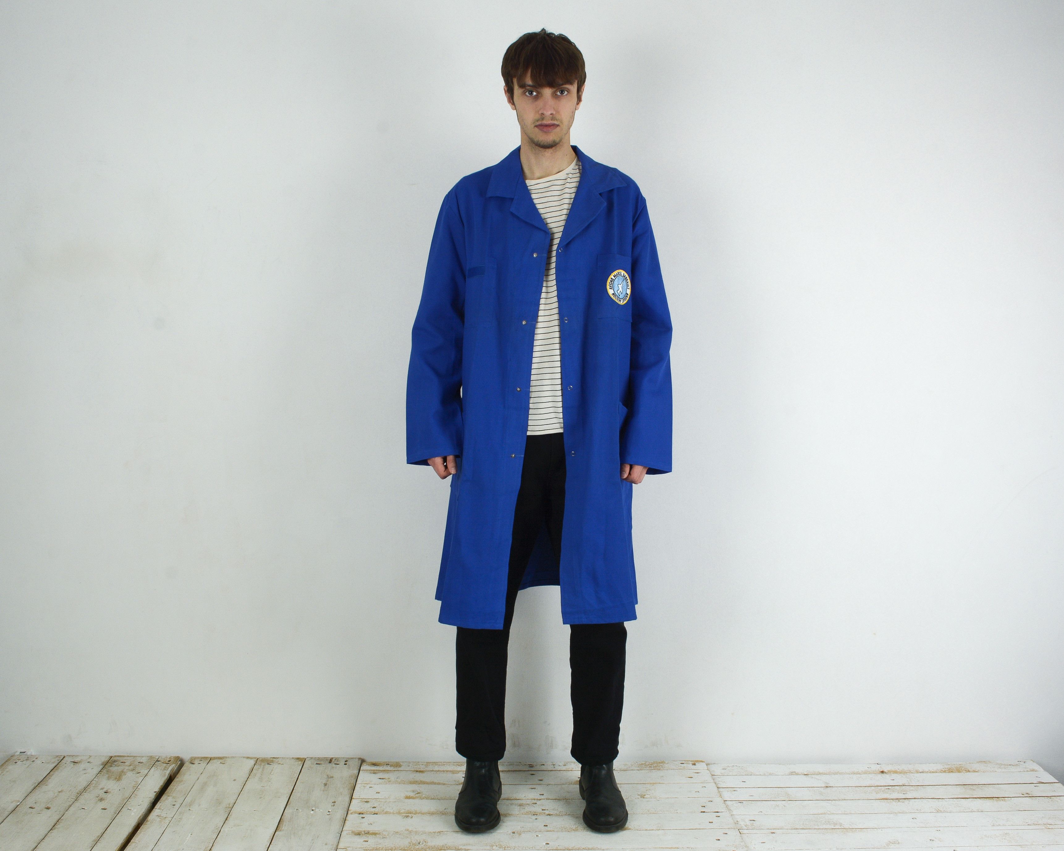 Vintage French Worker S Jacket Coat Blue De Travail Chore Utility Size US S / EU 44-46 / 1 - 5 Thumbnail
