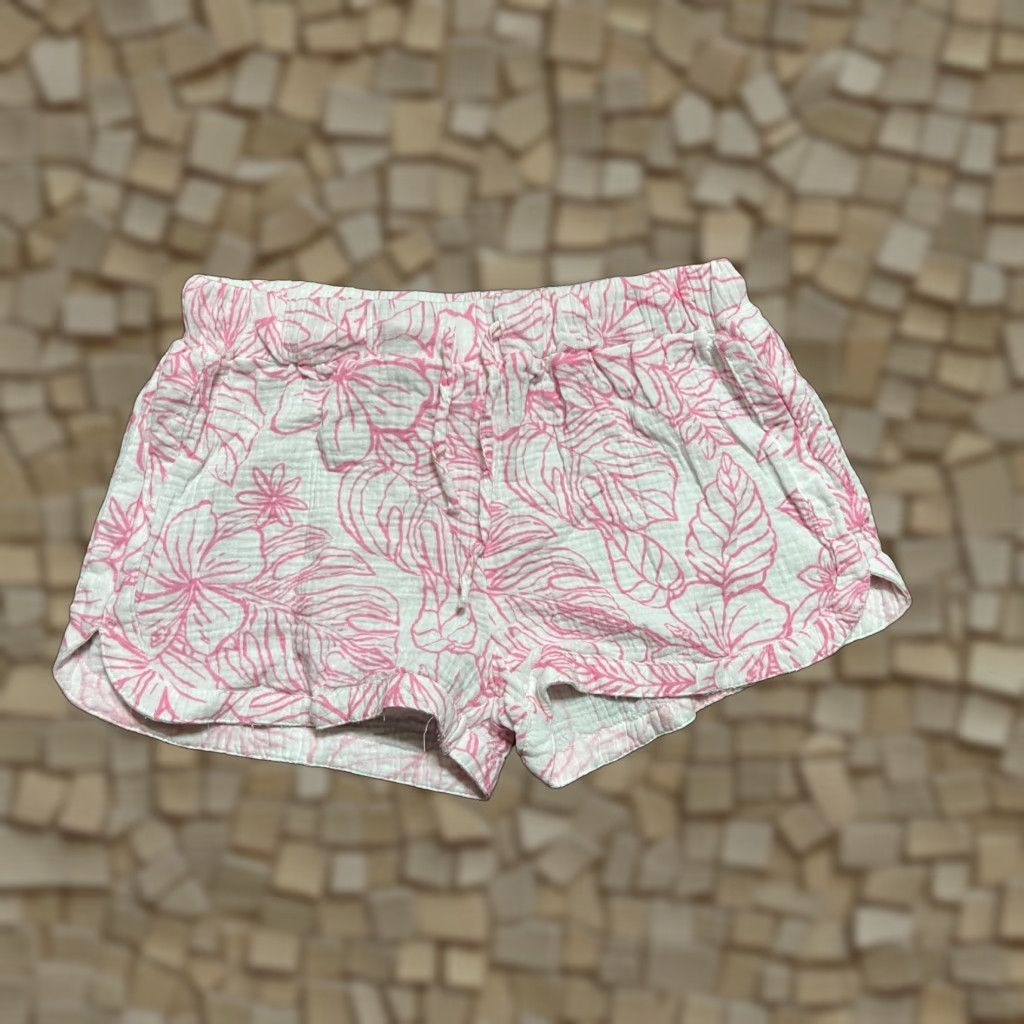 Pinko Ocean Drive Shorts Women's Size 28x3 Floral Pink White Tie Waist Casual Summer Womens Regular Fit Shorts Size 28" / US 6 / IT 42 - 1 Thumbnail