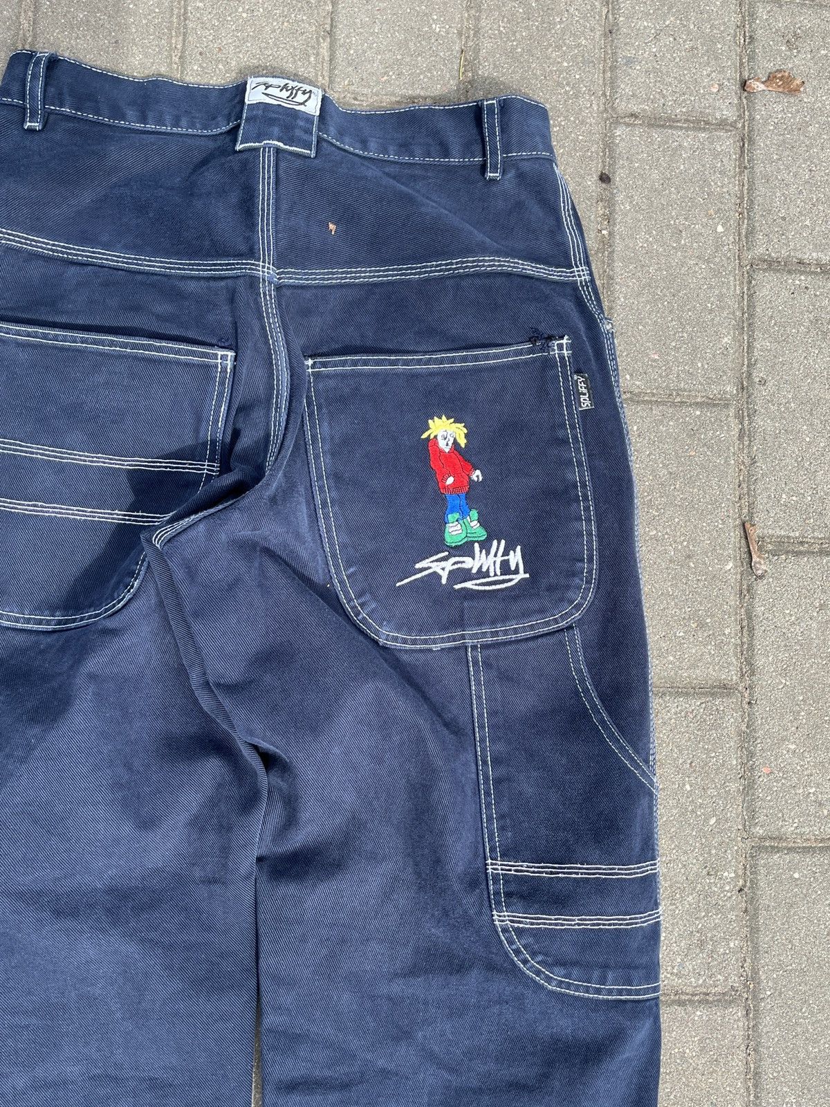 JNCO × Japanese Brand Spliffy Jeans Vintage Cargo Jeans 90s UK baggy Size US 30 / EU 46 - 2 Thumbnail