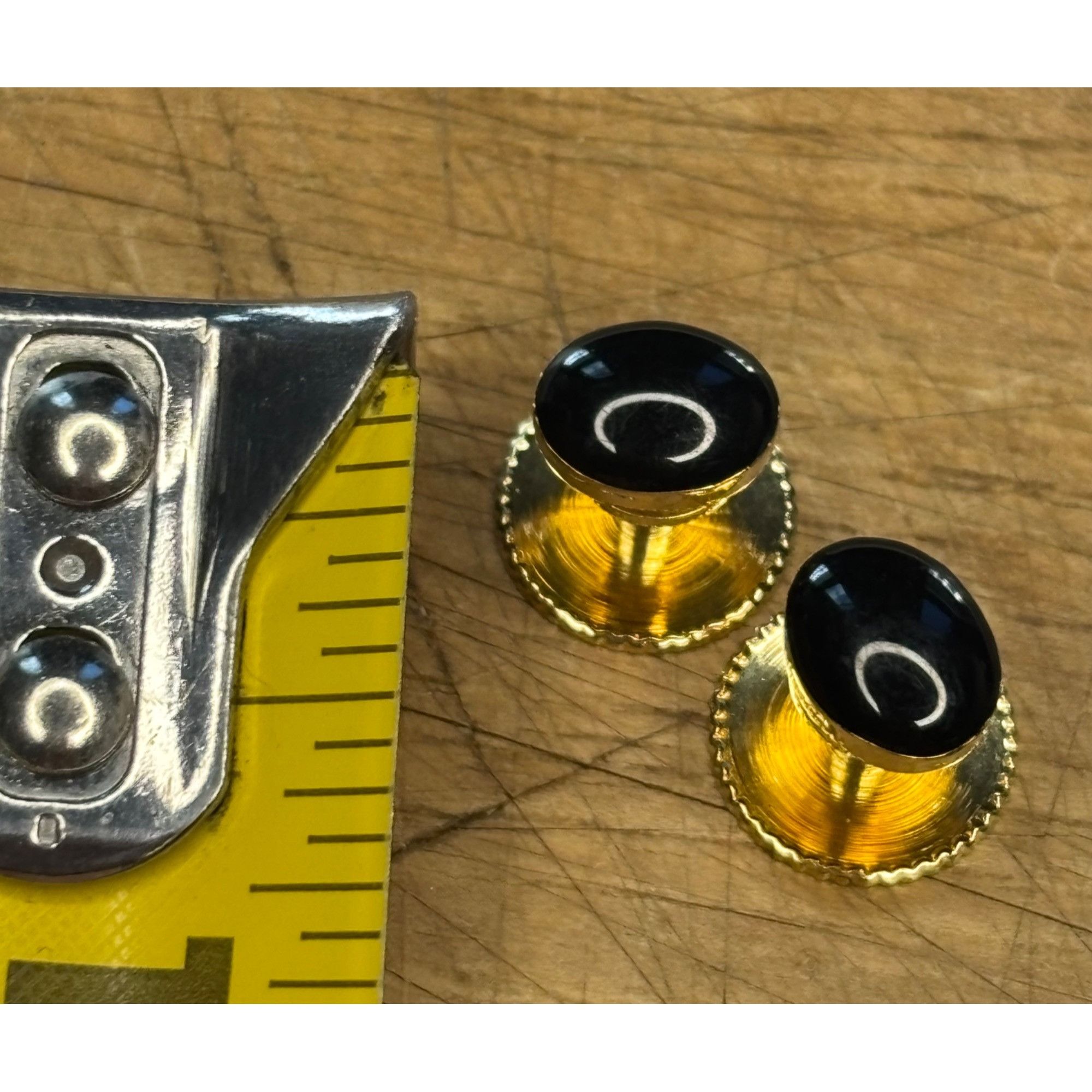 Other Gold & Black Onyx Button Style Cufflinks In Gift Box Size 28 - 4 Thumbnail