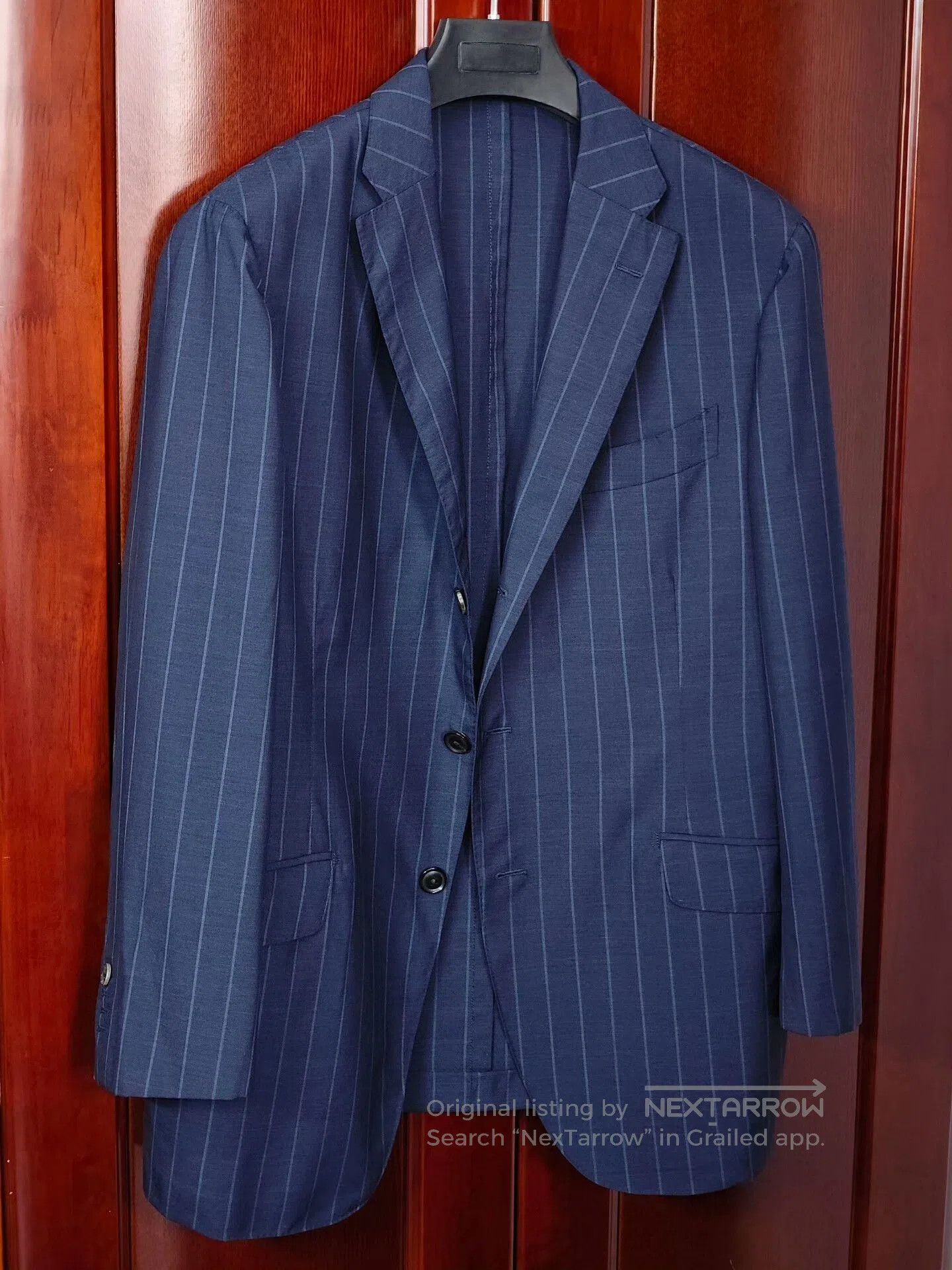 Japanese Brand Custom Italian Wool Linen Blend Suit. Size US L / EU 52-54 / 3 - 1 Thumbnail
