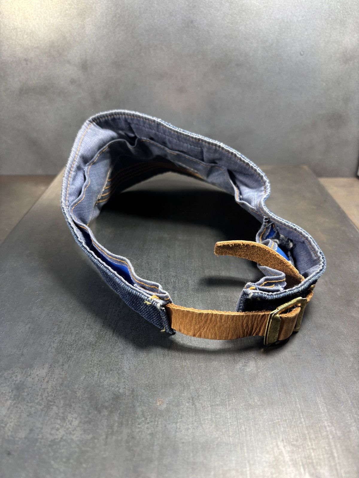 Levi's 1970s Levi's Orange Tab Hat 70s Vintage Dark Denim Visor Cap Size ONE SIZE - 14 Thumbnail
