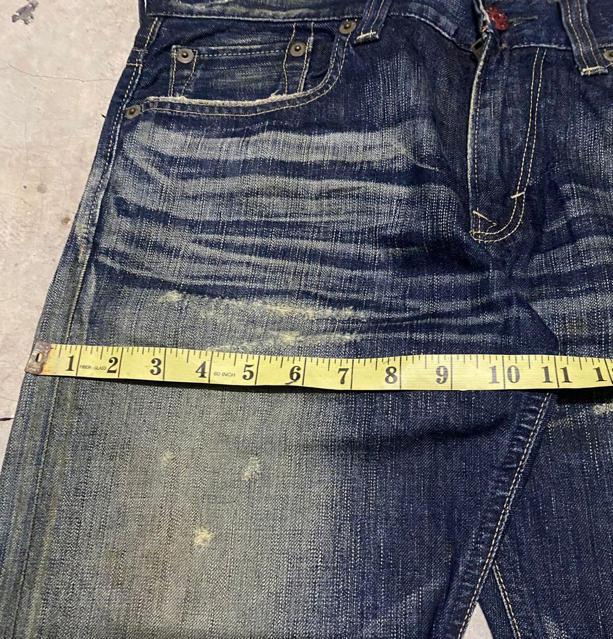 If Six Was Nine 💥FLARE💥 VINTAGE EDWIN BLUE TRIP DISTRESSED DENIM Size US 34 / EU 50 - 6 Thumbnail