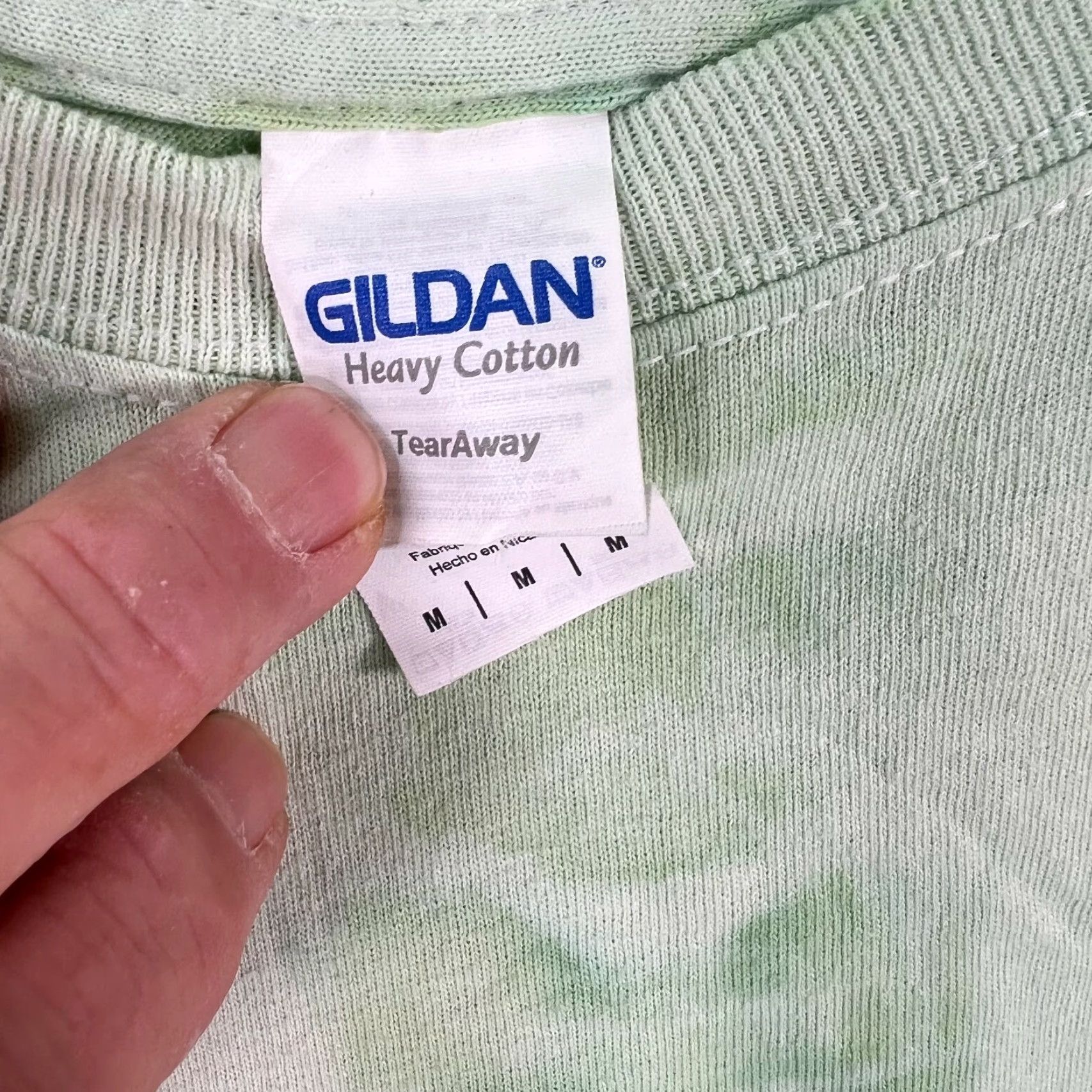 Gildan GILDAN T-Shirt Mens Green Apple Run Tie Dye Heavy Cotton Size Medium Crew Neck Short Sleeve Logo Size US M / EU 48-50 / 2 - 5 Thumbnail