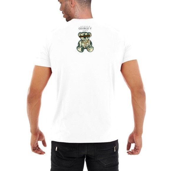 Designer George V White Designer Men’s Rhinestone Tee Shirt Size US L / EU 52-54 / 3 - 3 Thumbnail