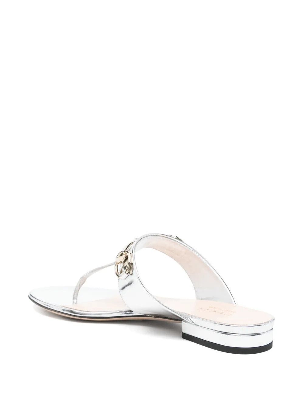 Gucci o1loc1c0226 816590 Thong Leather Sandals in Silver Size US 6.5 / IT 36.5 - 3 Thumbnail