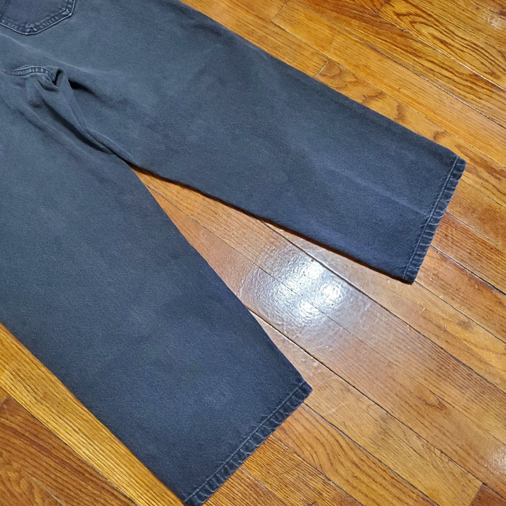 Lee VINTAGE Lee Regular Jeans Mens 38x25 Black Wash 90s Straight 5-Pocket Denim 100% Cotton Size US 38 / EU 54 - 2 Thumbnail
