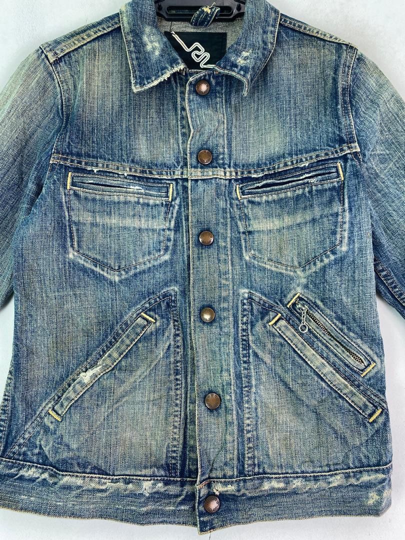 Japanese Brand Vtg 90s distressed design RNA japan denim trucker jacket Size M / US 6-8 / IT 42-44 - 2 Thumbnail