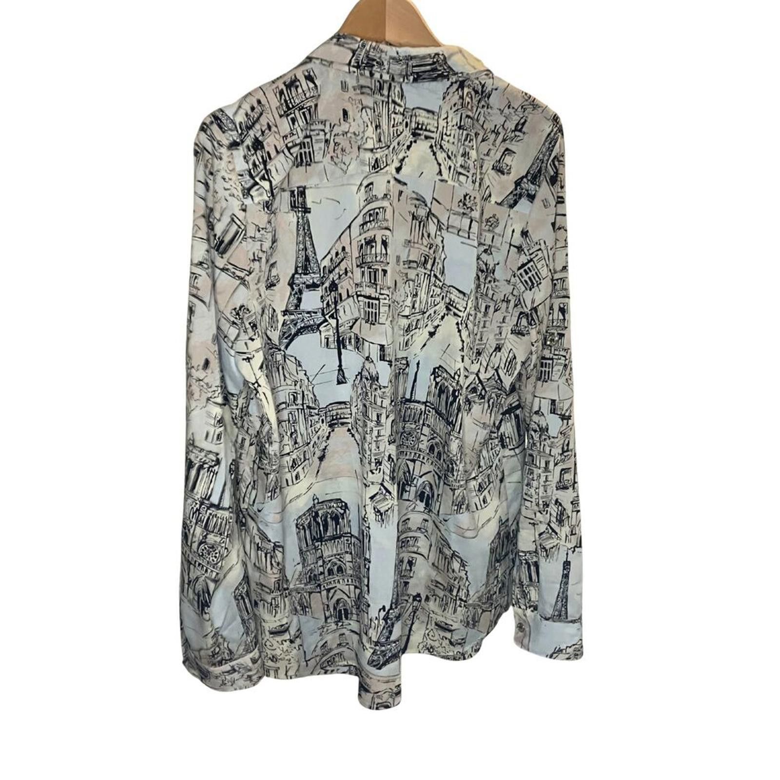 Karl Lagerfeld Karl Lagerfeld Paris Parisian Landmarks Print Blouse Size L Size L / US 10 / IT 46 - 4 Thumbnail