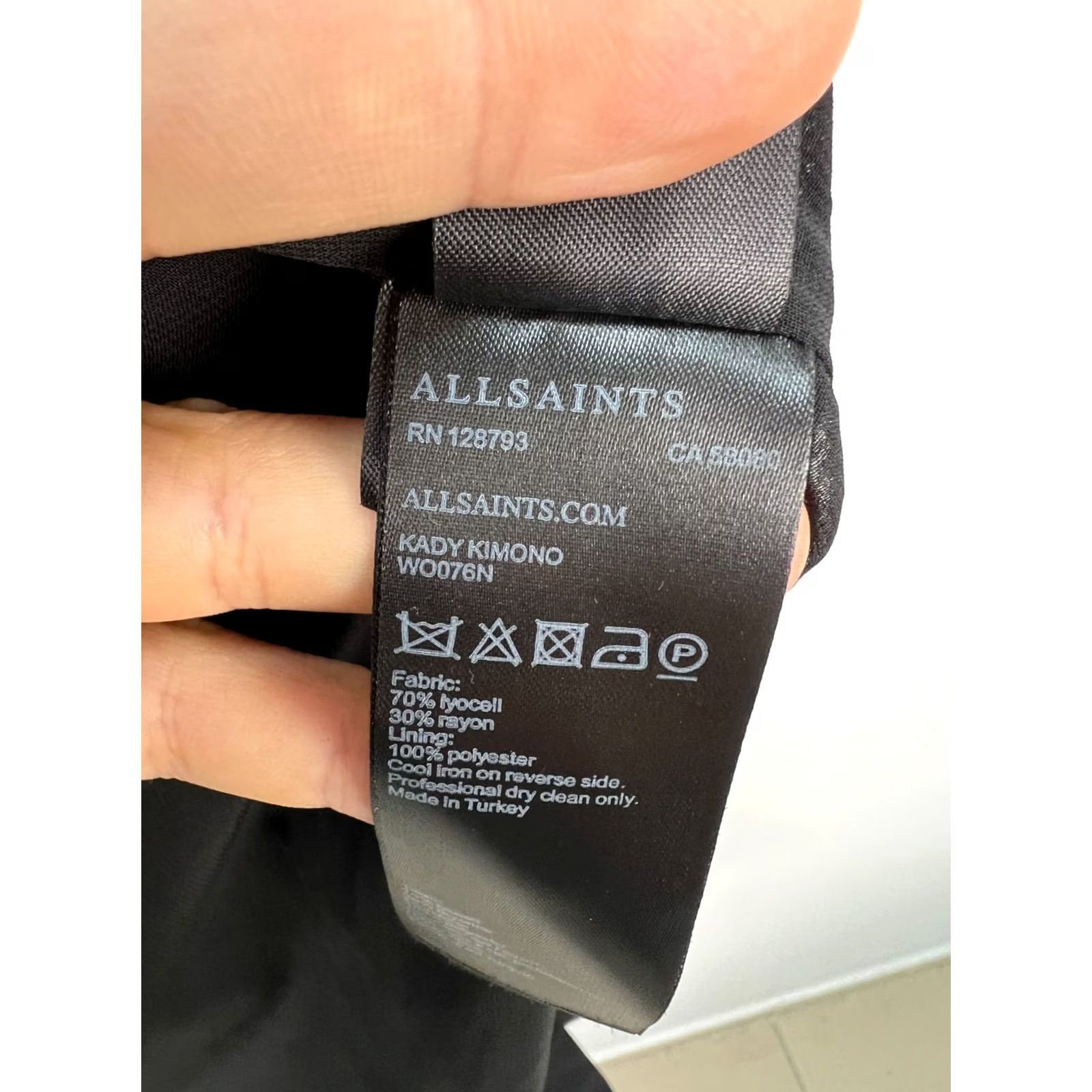 Allsaints AllSaints Kimono Womens XS Black Kady Open Front Women Size Size XS / US 0-2 / IT 36-38 - 6 Thumbnail