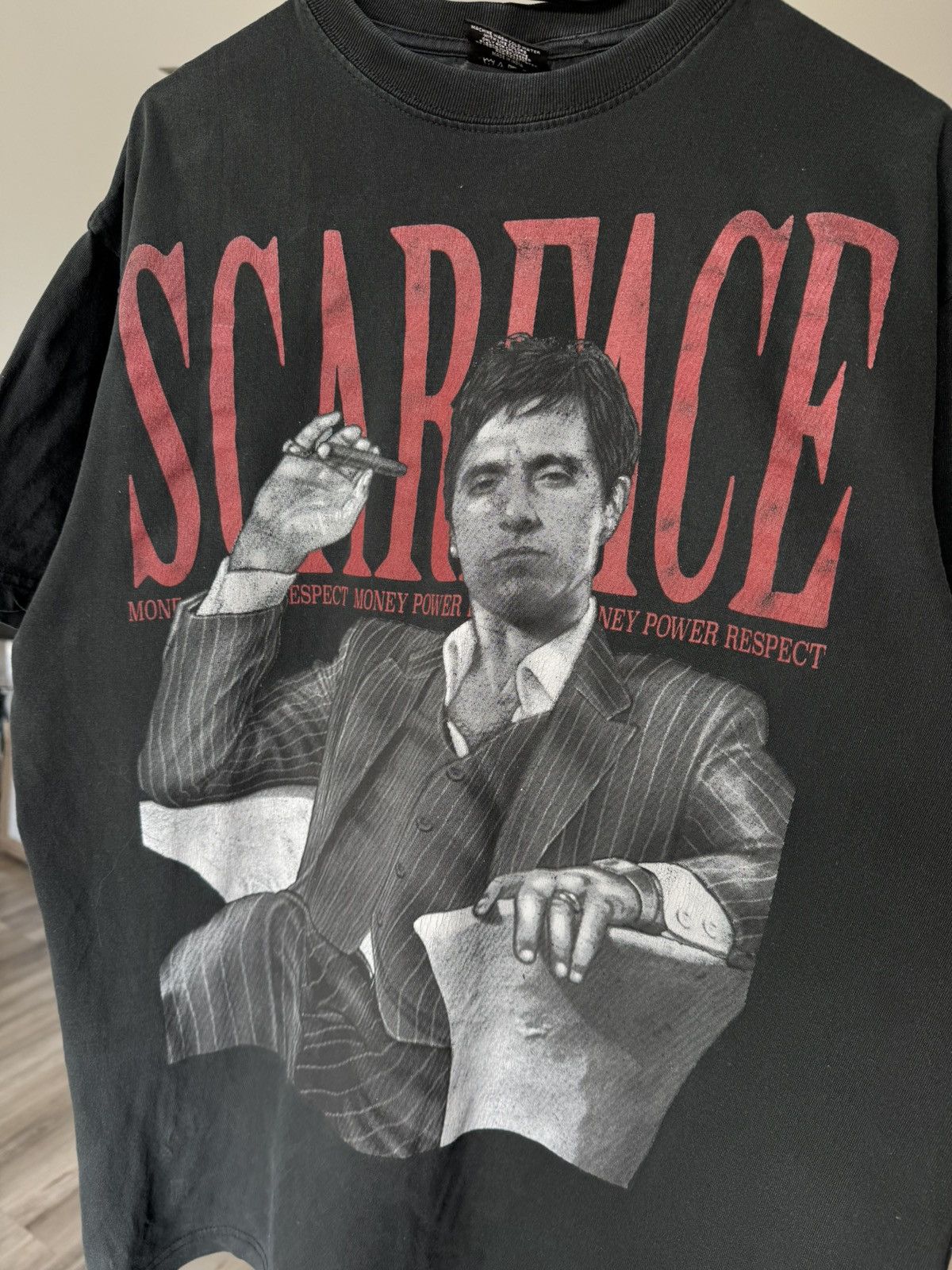 Japanese Brand × Vintage Vintage Scarface movie washed faded tshirt AOP 90s Al Pacino Size US XL / EU 56 / 4 - 10 Thumbnail