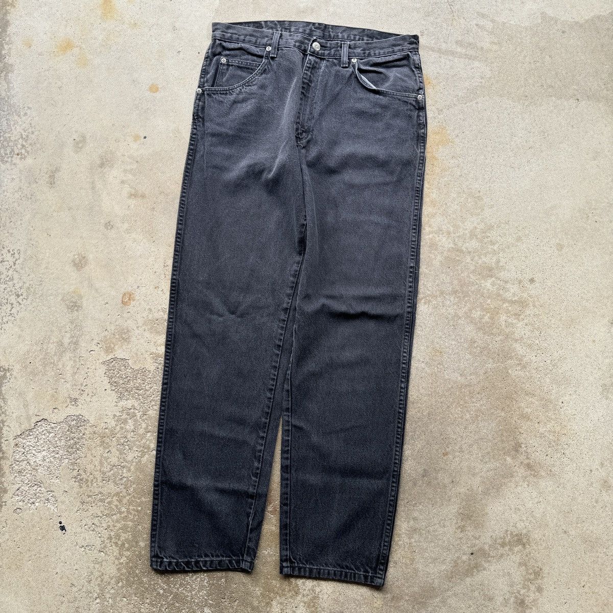 Vintage Faded Black Wrangler Jeans Skater ERD Grunge Thrashed Size US 33 - 3 Thumbnail