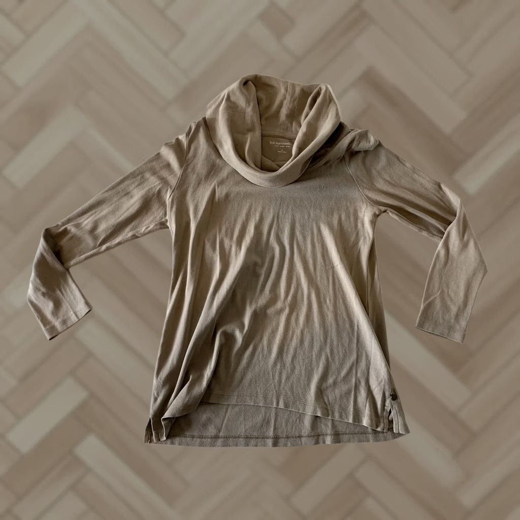 Soft Surroundings Soft Surroundings Blouse Long Sleeve Cowl Neck Turtleneck S Brown Womens Size S / US 4 / IT 40 - 1 Thumbnail