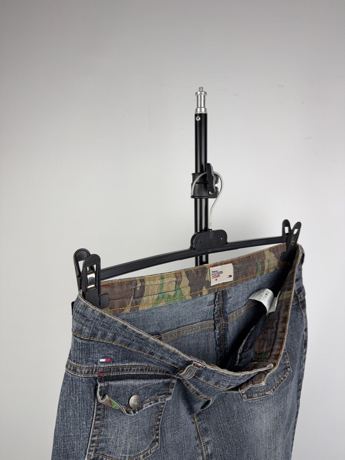 Tommy Hilfiger Retro Vintage 00s Y2K Tommy Hilfiger Denim Midi Skirt Size 31" - 9 Thumbnail