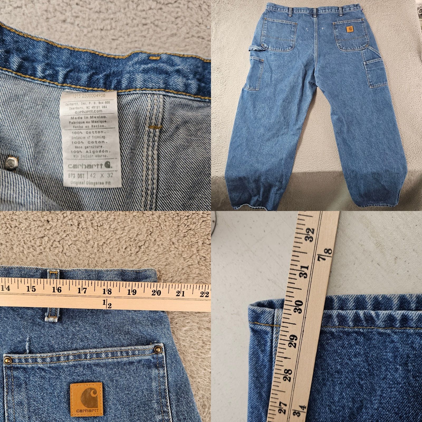 Carhartt Carhartt Jeans Carpenter Work Pants 40x30 Regular 40 Blue Denim Cotton Straight Pockets Mens Size US 40 / EU 56 - 8 Thumbnail
