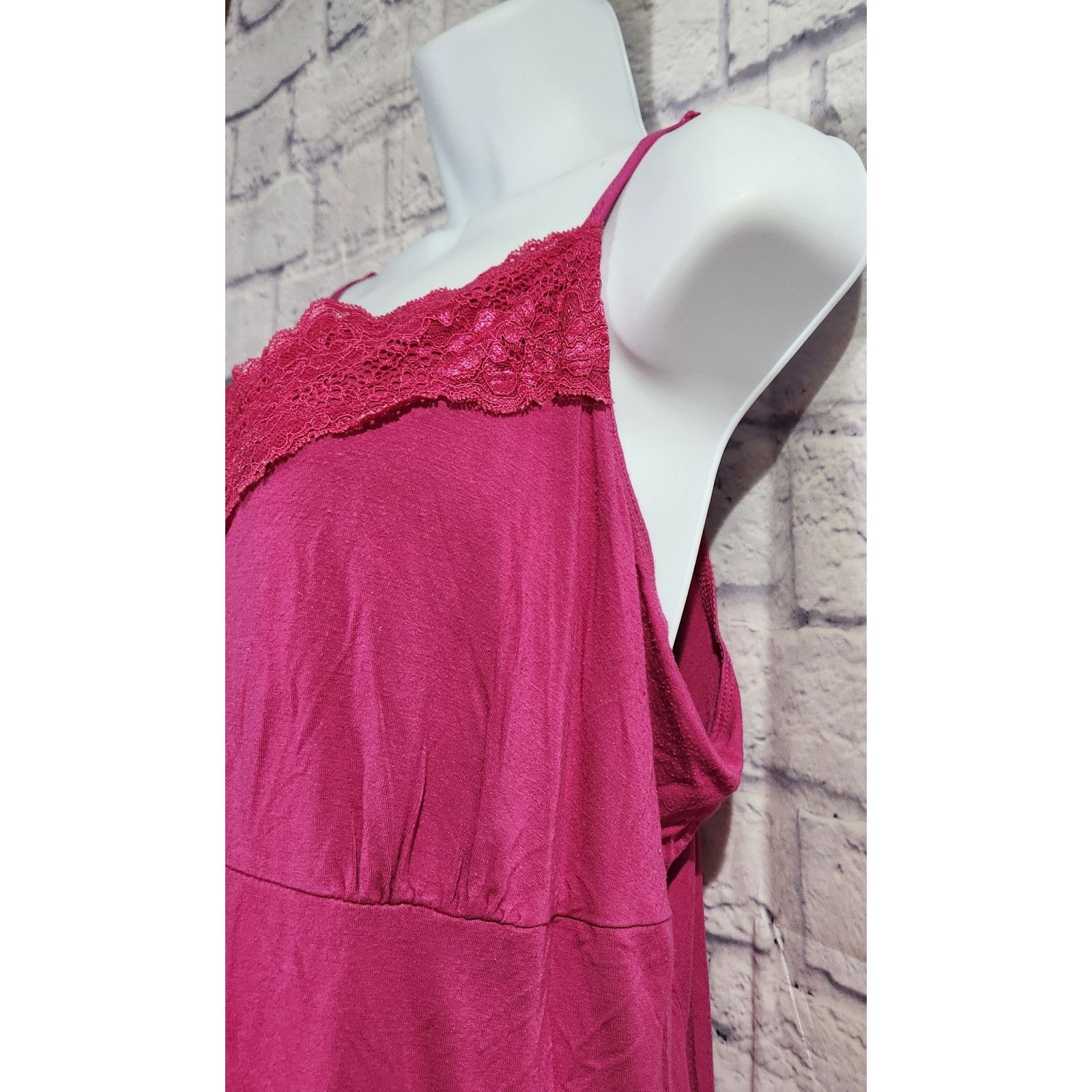 Other Pink Fuchsia Lace Adjustable Spaghetti Strap Tank Top 22 24 Size 3XL / US 20-22 - 4 Thumbnail