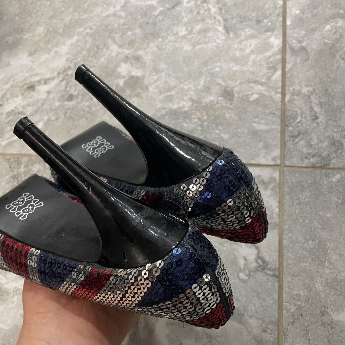 Vintage UK 🇬🇧 UNITED KINGDOM GREAT BRITAIN HEELS PLATFORM SHOES ENG Size US 9 / IT 39 - 8 Thumbnail