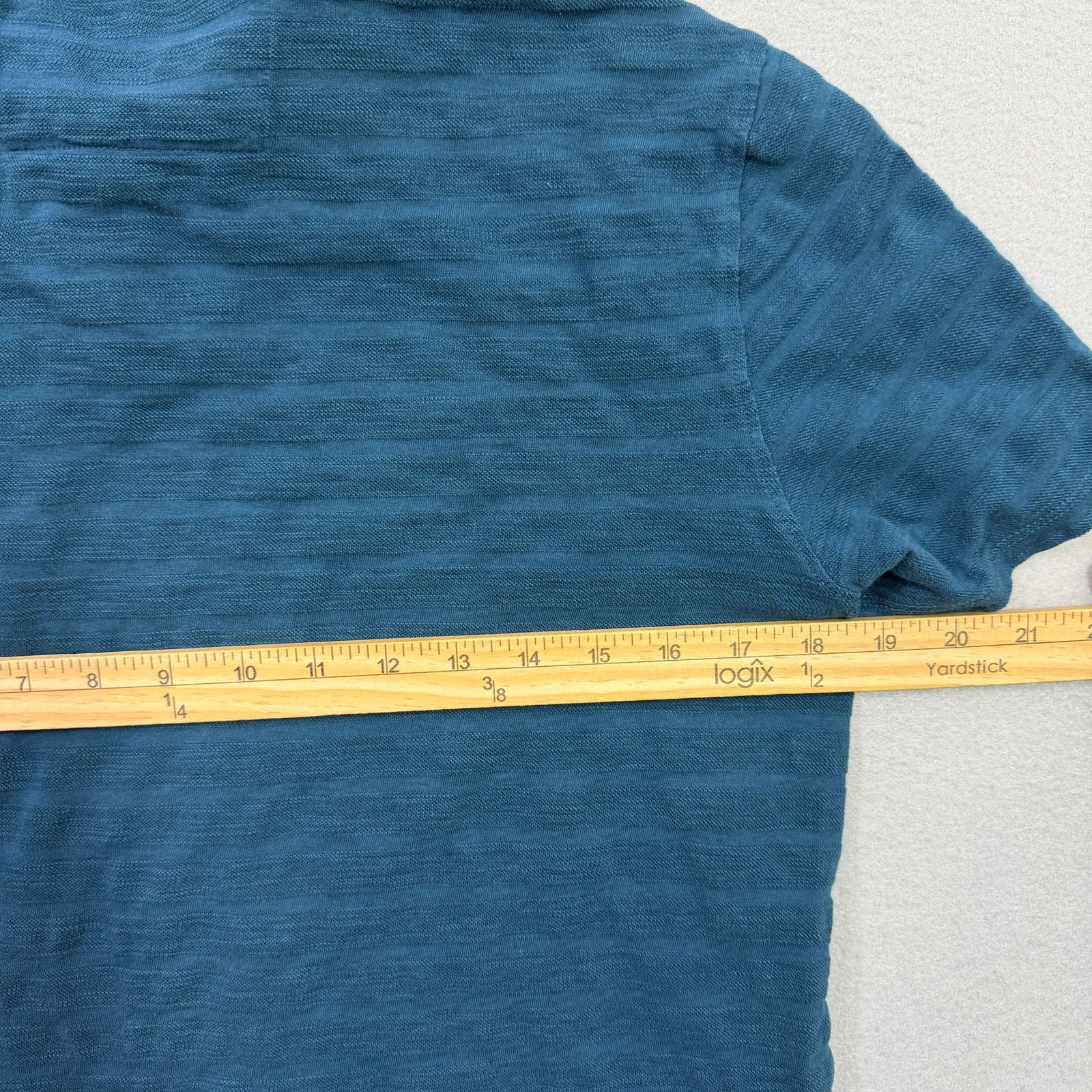 John Varvatos John Varvatos Striped Short Sleeve Polo Shirt Medium Blue Size US M / EU 48-50 / 2 - 7 Thumbnail