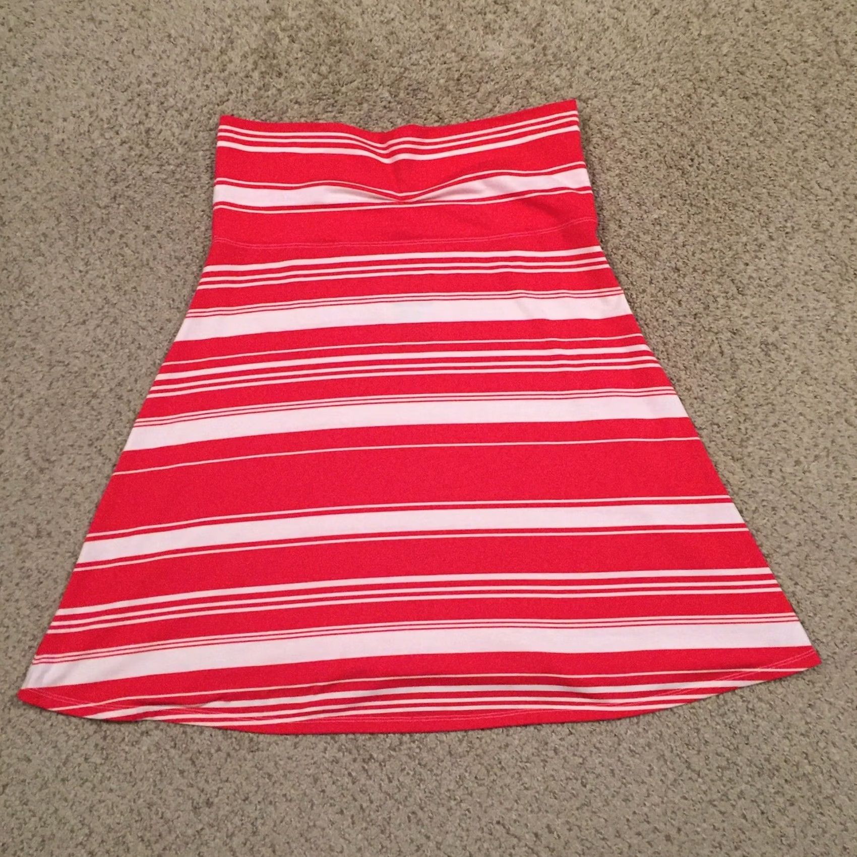 Old Navy Old Navy Red Striped Knee Length Pull On Large Skirt Size 36" / US 14 / IT 50 - 6 Thumbnail