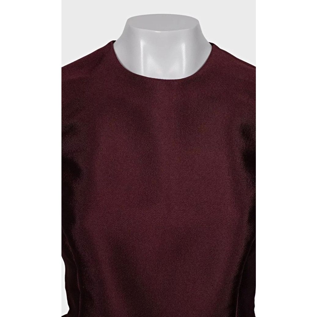 Dior Christian Dior Burgundy Silk Blend Top Sz.M / FR38 Size S / US 4 / IT 40 - 4 Thumbnail