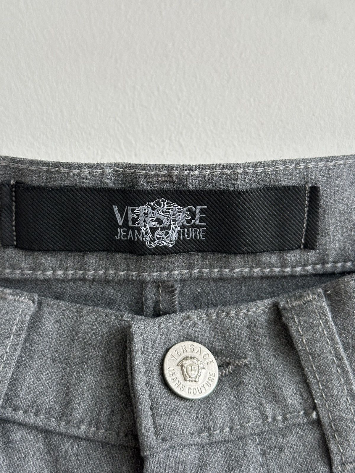 Versace Jeans Couture Vtg Versace Jeans Couture Stretch Pants Gray Size 31 W28xL28 Size US 31 - 8 Thumbnail