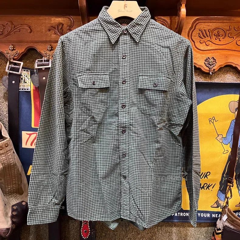 RRL Ralph Lauren RRL Ralph Lauren Vintage Green Houndstooth Shirt Size US M / EU 48-50 / 2 - 1 Thumbnail