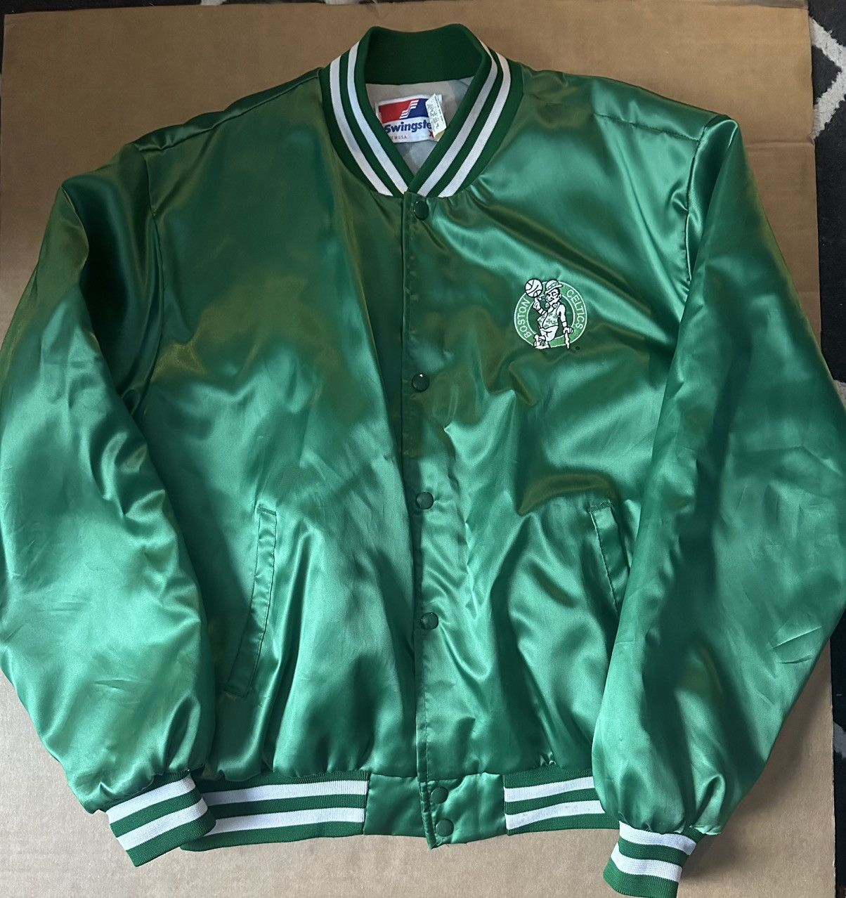 NBA × Swingster × Vintage Boston Celtics 80’s Satin jacket Size US XL / EU 56 / 4 - 1 Thumbnail