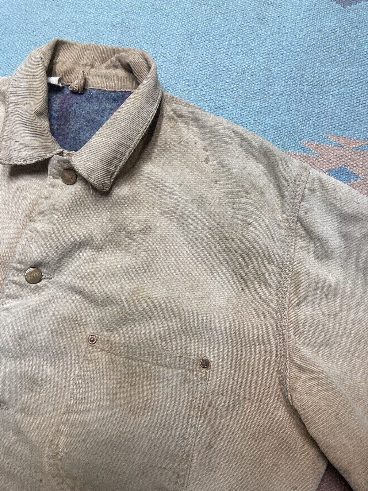 Carhartt × Vintage 80s carhartt chore jacket barn coat blanket lin distressed L Size US L / EU 52-54 / 3 - 6 Thumbnail