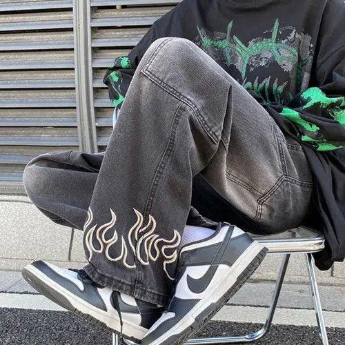 VIBE Fire Straight Baggy Denim Jeans Size US 32 / EU 48 - 3 Thumbnail